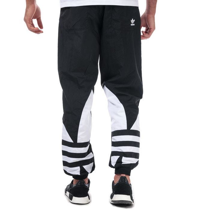 Men's adidas Originals Big Trefoil Elastic Waist Tracksuit Bottoms in Black | eBay