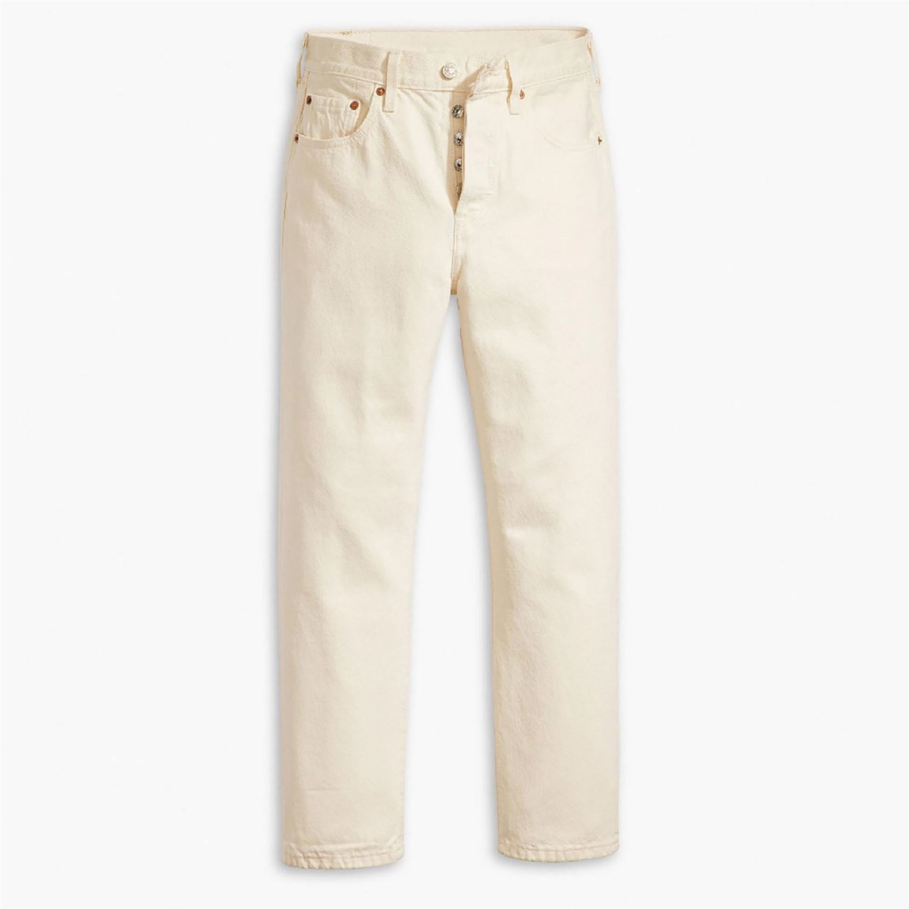 Levis Women's Ethereal Ecru 501 Crop Long Live The Queen 28 L28 In Cream