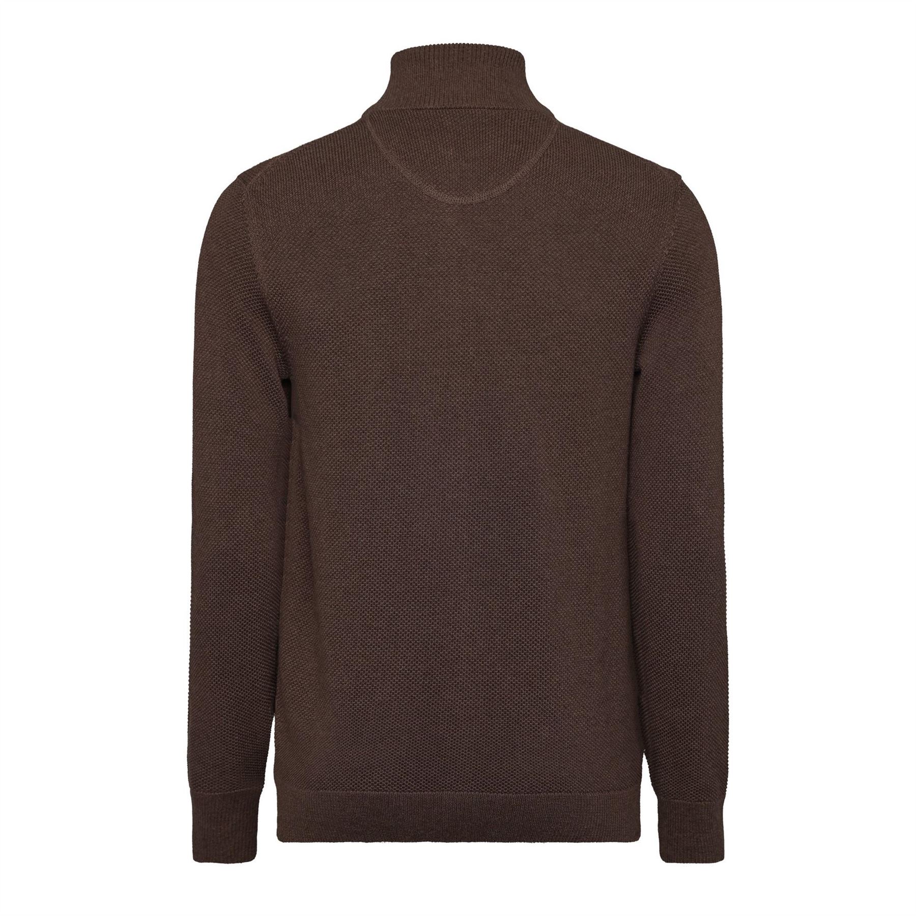 Gant Men's Brown Melange Cotn Pique Zp C S In Brown