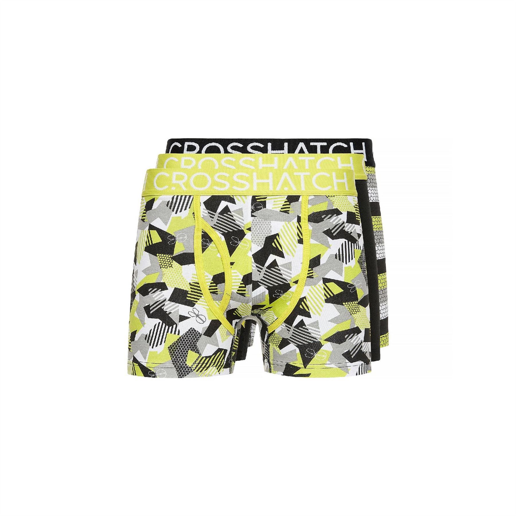 Crosshatch Men's Lime Crystaline Geometric Patterned Boxer Brief X Large In Green