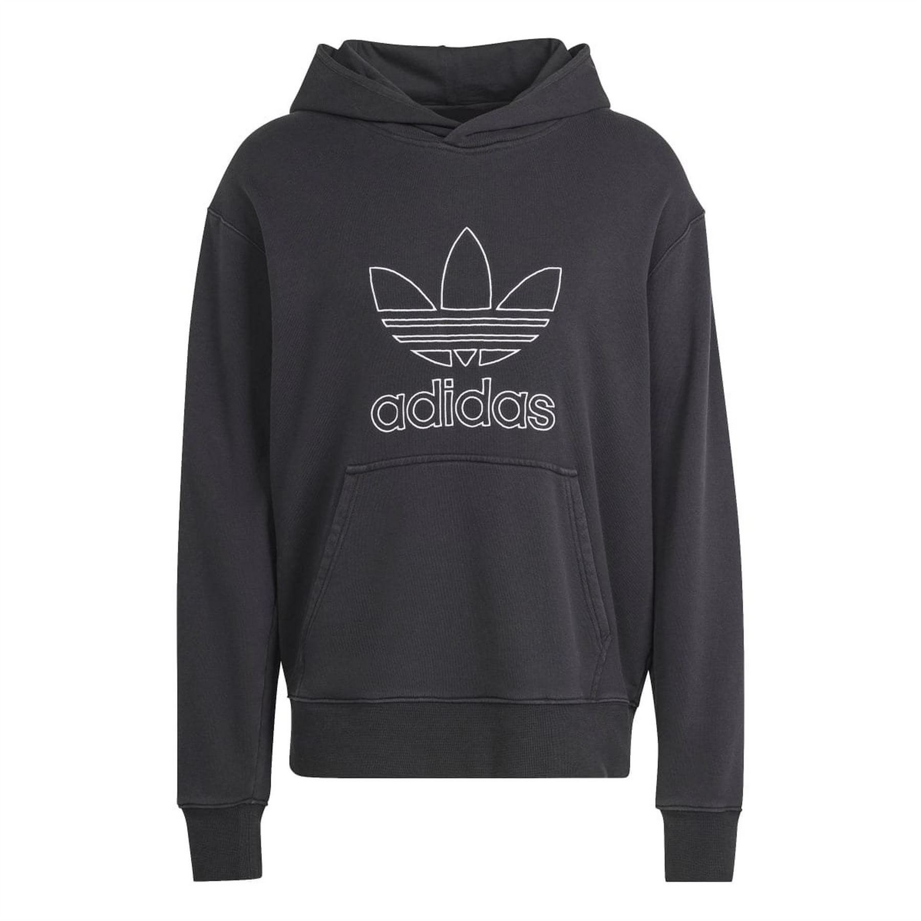 Adidas Originals Men's Black Outline Trefoil Hoodie M In