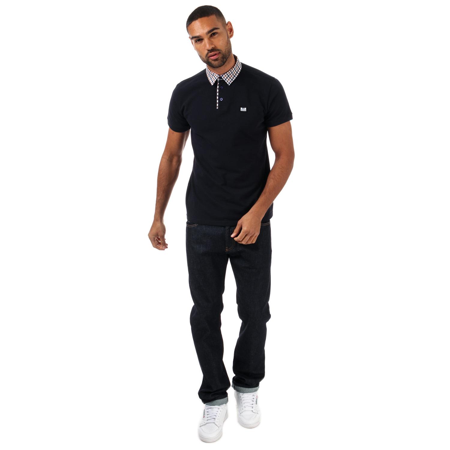 weekend offender check collar polo