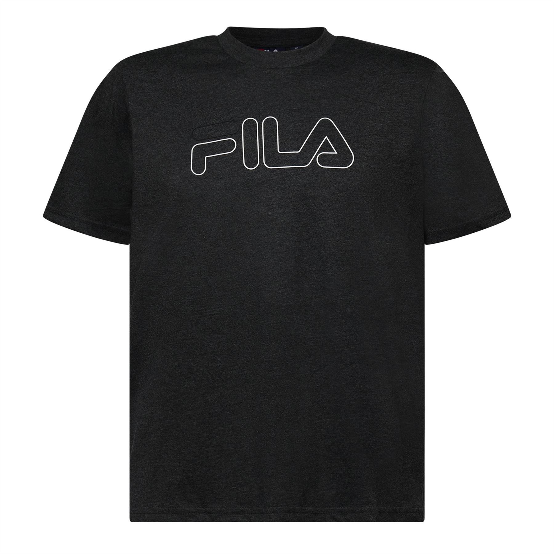 Fila Men's Charcoal Marl Harrison Wordmark Crew Neck Short Sleeve T-Shirt Medium In Grey