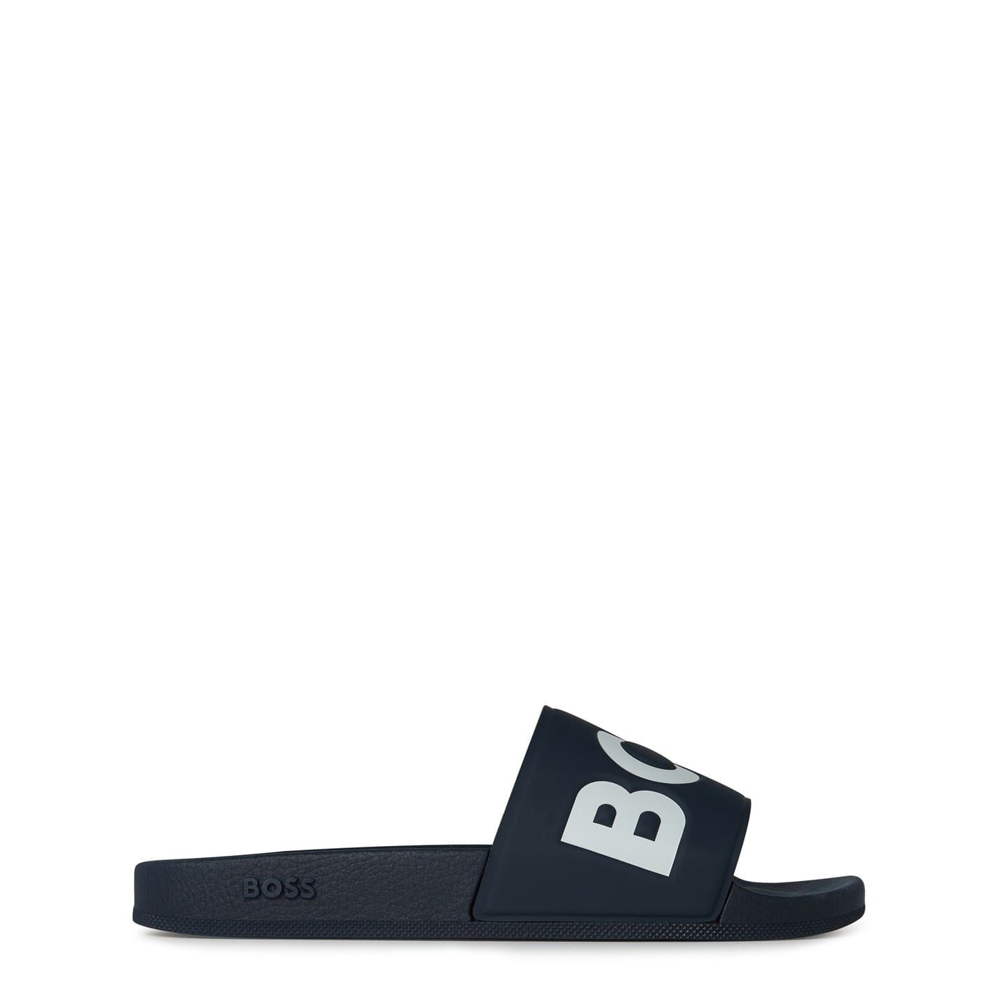 Boss Men's Navy/White 405 Sliders 10 (44) In Blue