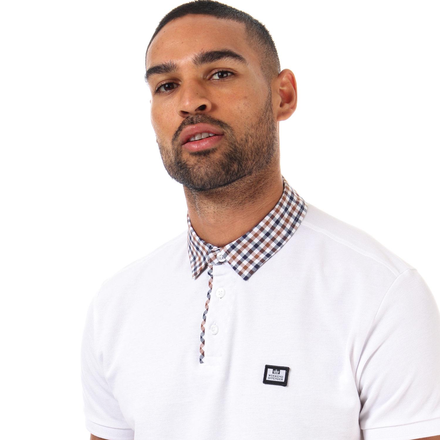 weekend offender check collar polo