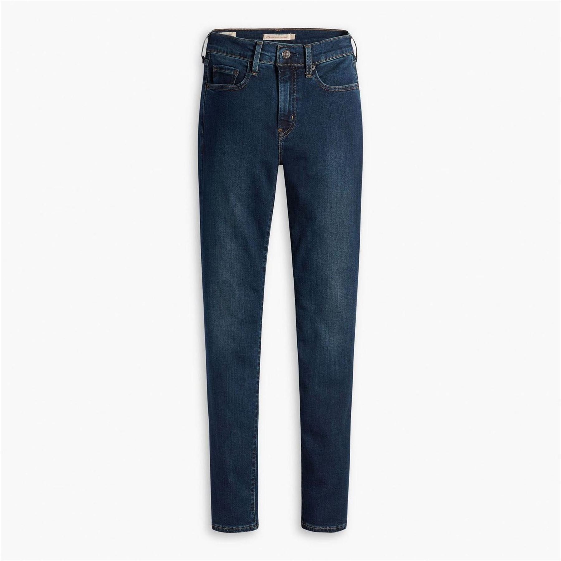 Levis Women's Blue 724 High Rise Straight Fit Jeans 29R In