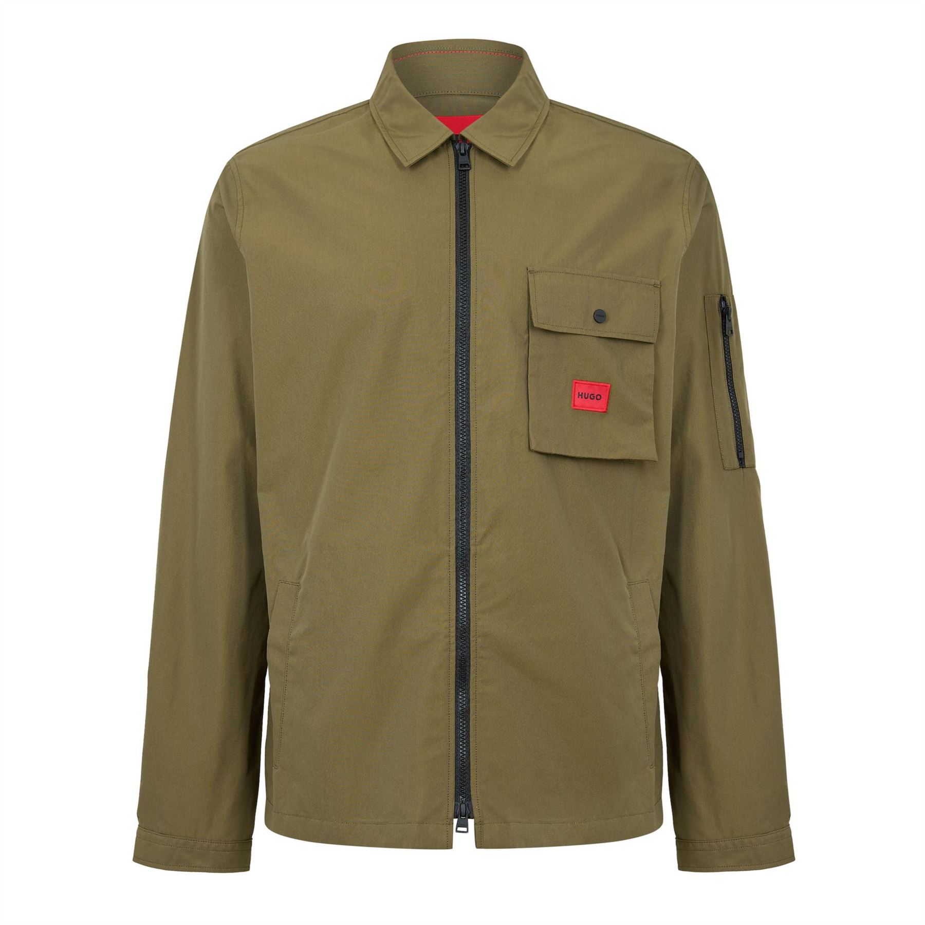 Hugo Men's Green 313 Zip Through Overshirt Xl In Green