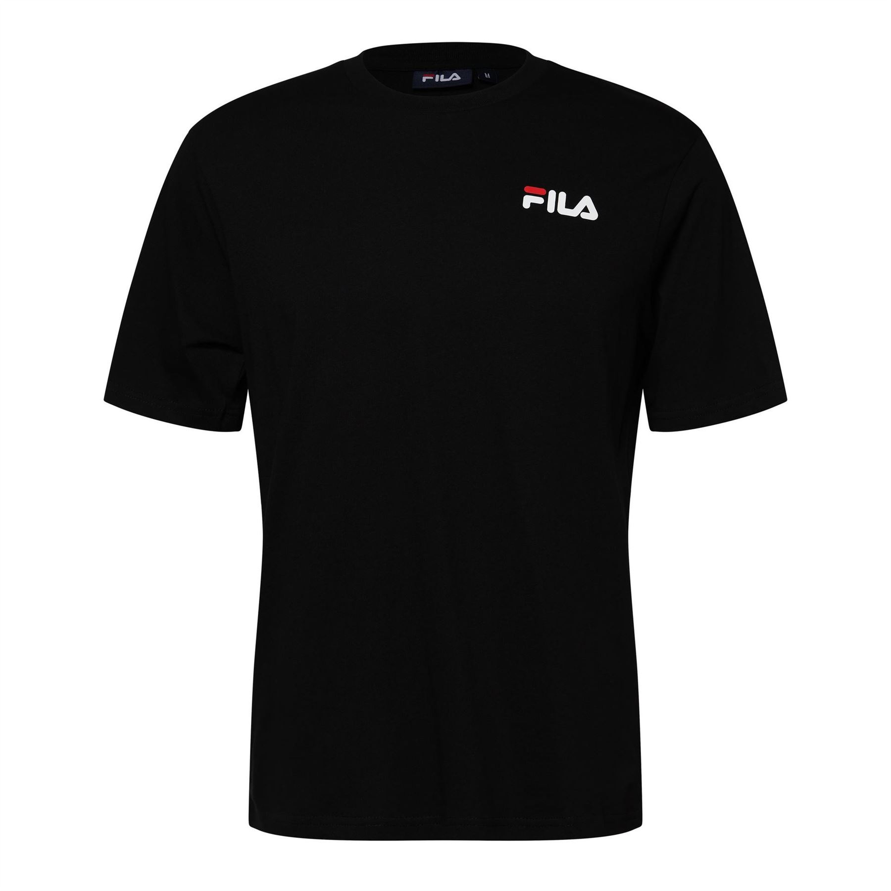 Fila Men's Black Wordmark Crew Neck Short Sleeve T-Shirt Large In