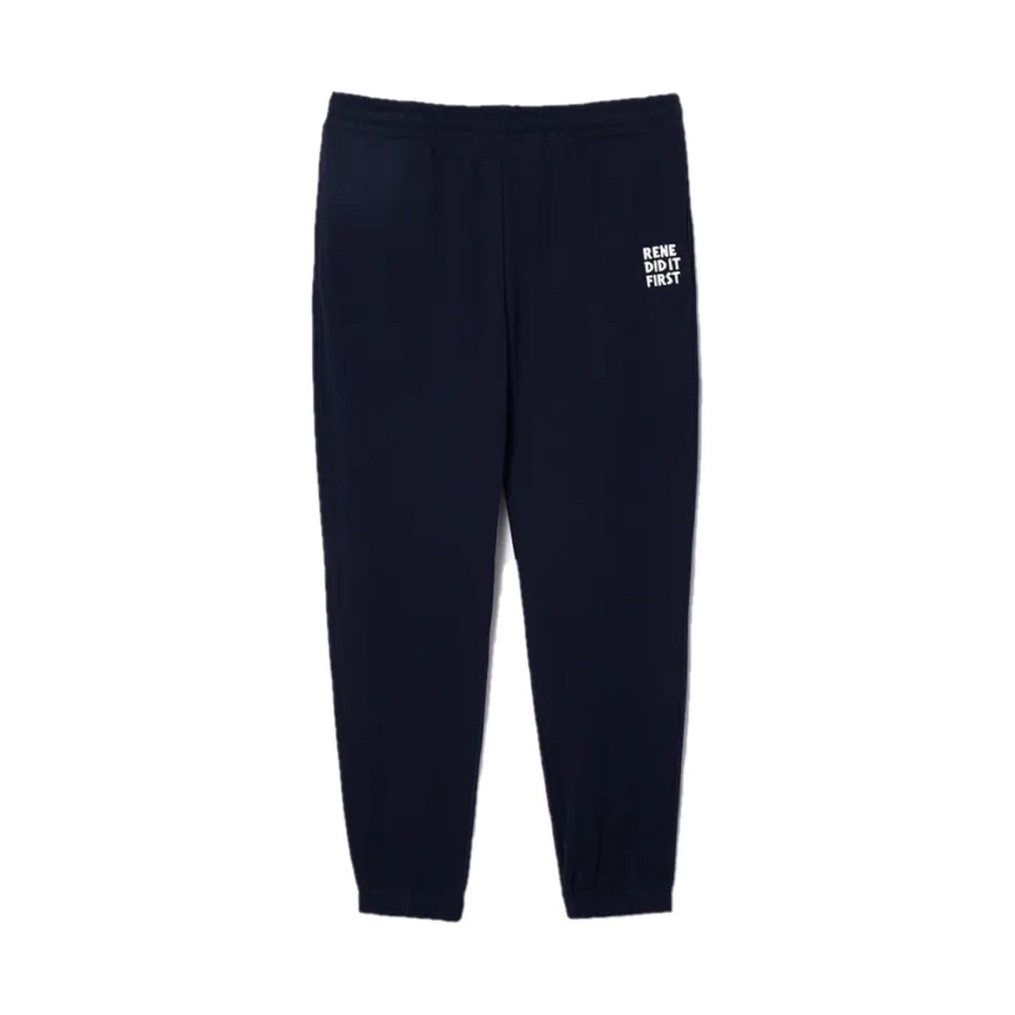 Lacoste Men's Navy Blue Xh0145 Crocodile Logo Solid Patterned Joggers 2XS In Blue