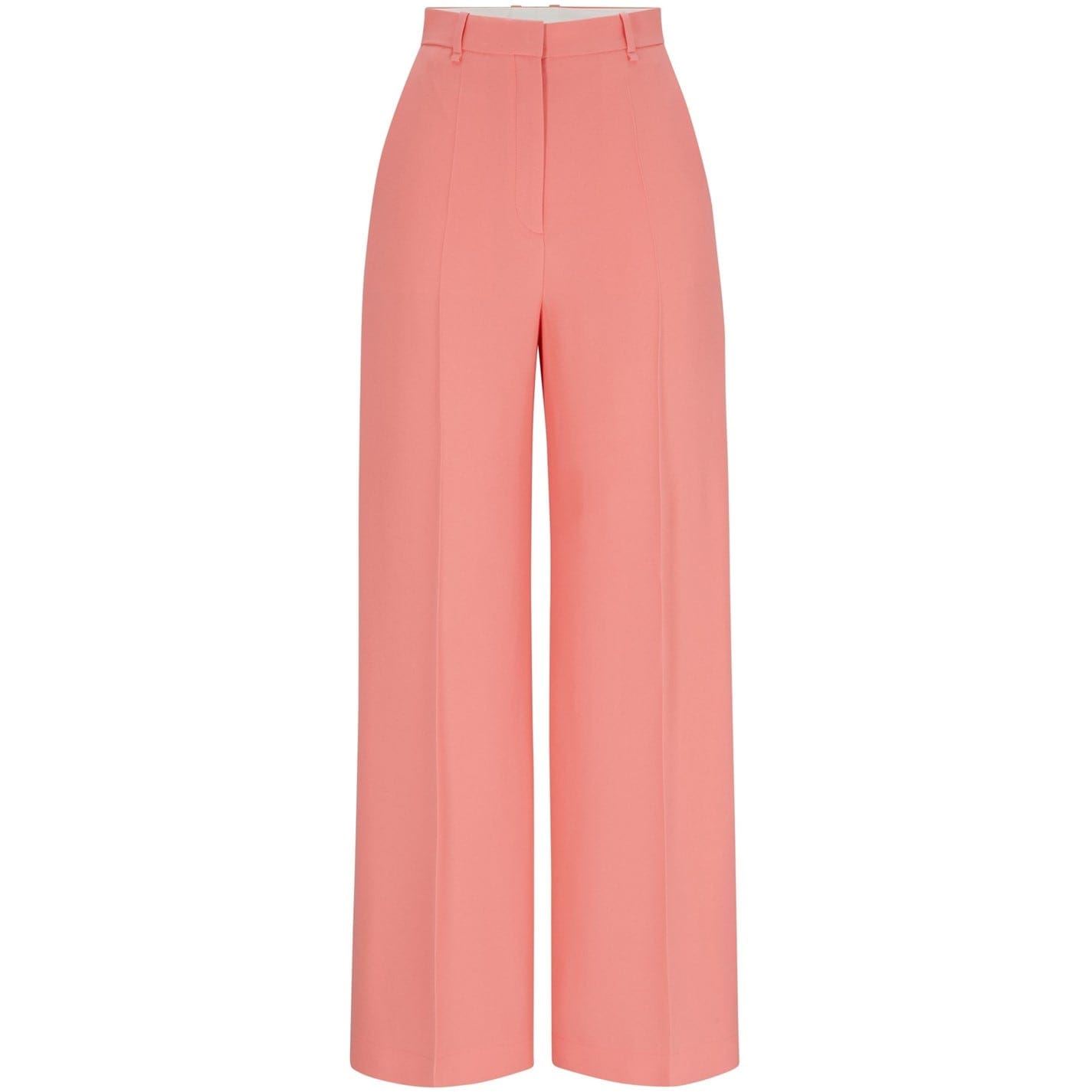 Boss Women's Open Purple Tikela 10246618 01 Straight Leg Trousers 6 (Xs) In Purple