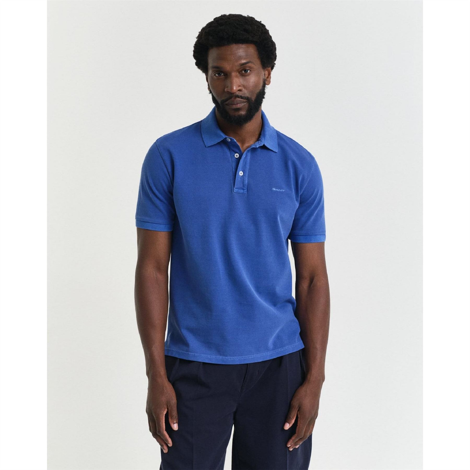 Gant Men's Blue Piqué Polo Shirt S In