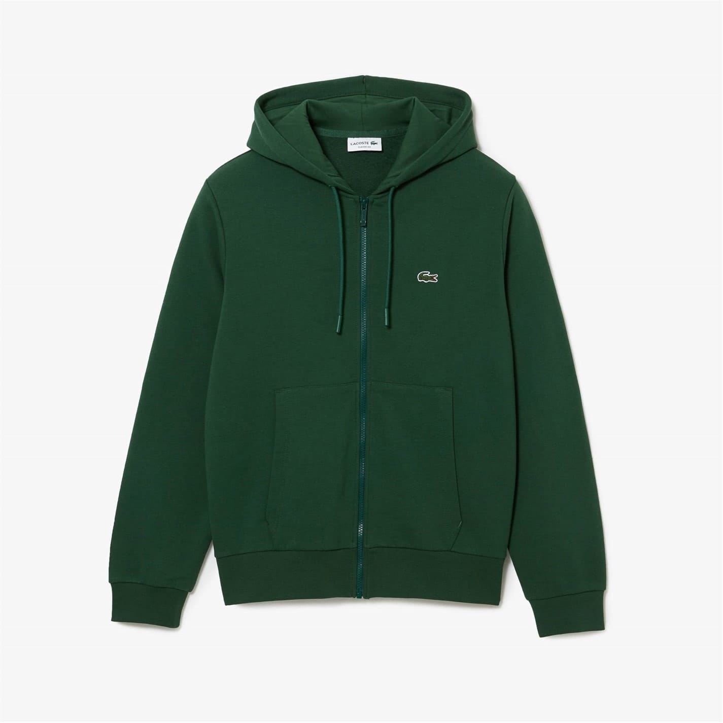 Lacoste Men's Green 132 Basic Full Zip Hoodie Xs In Green
