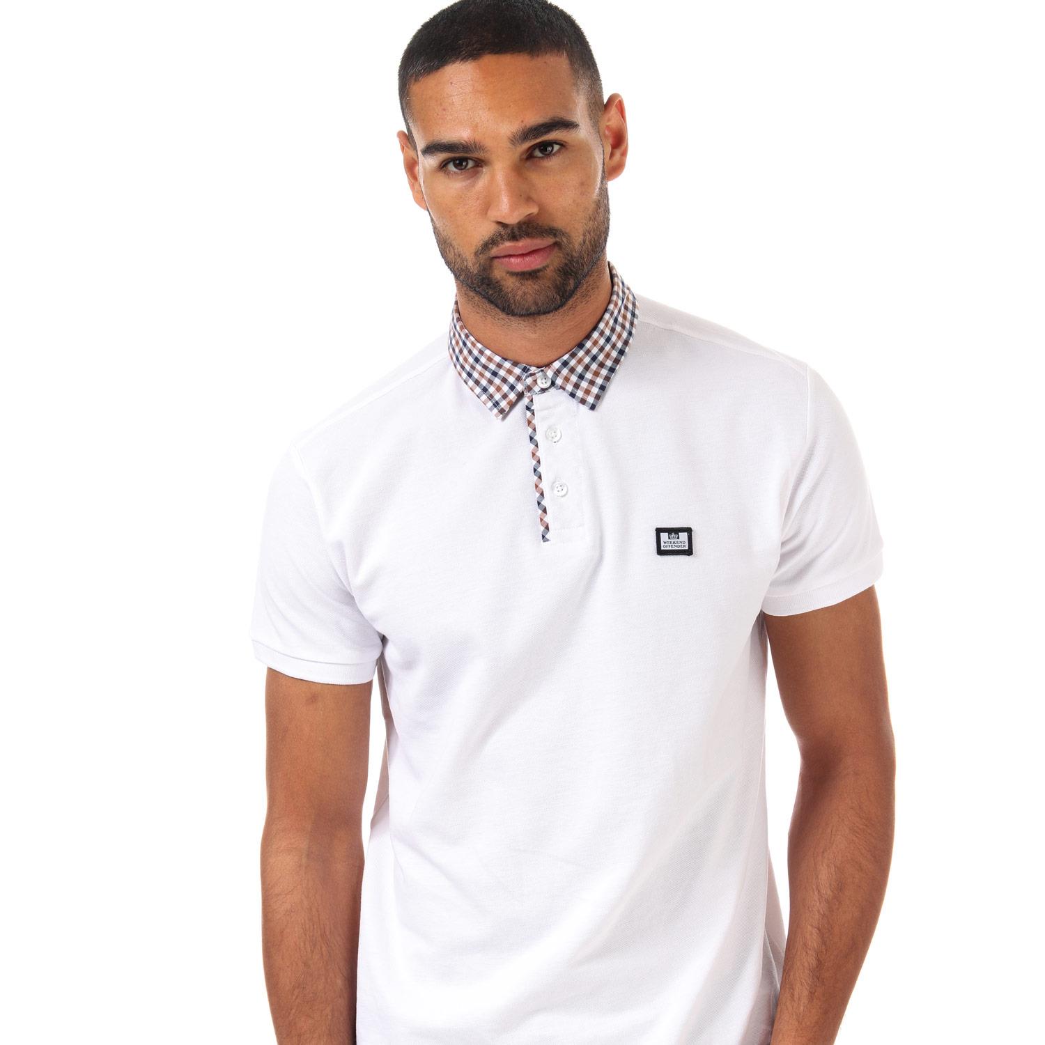 weekend offender check collar polo