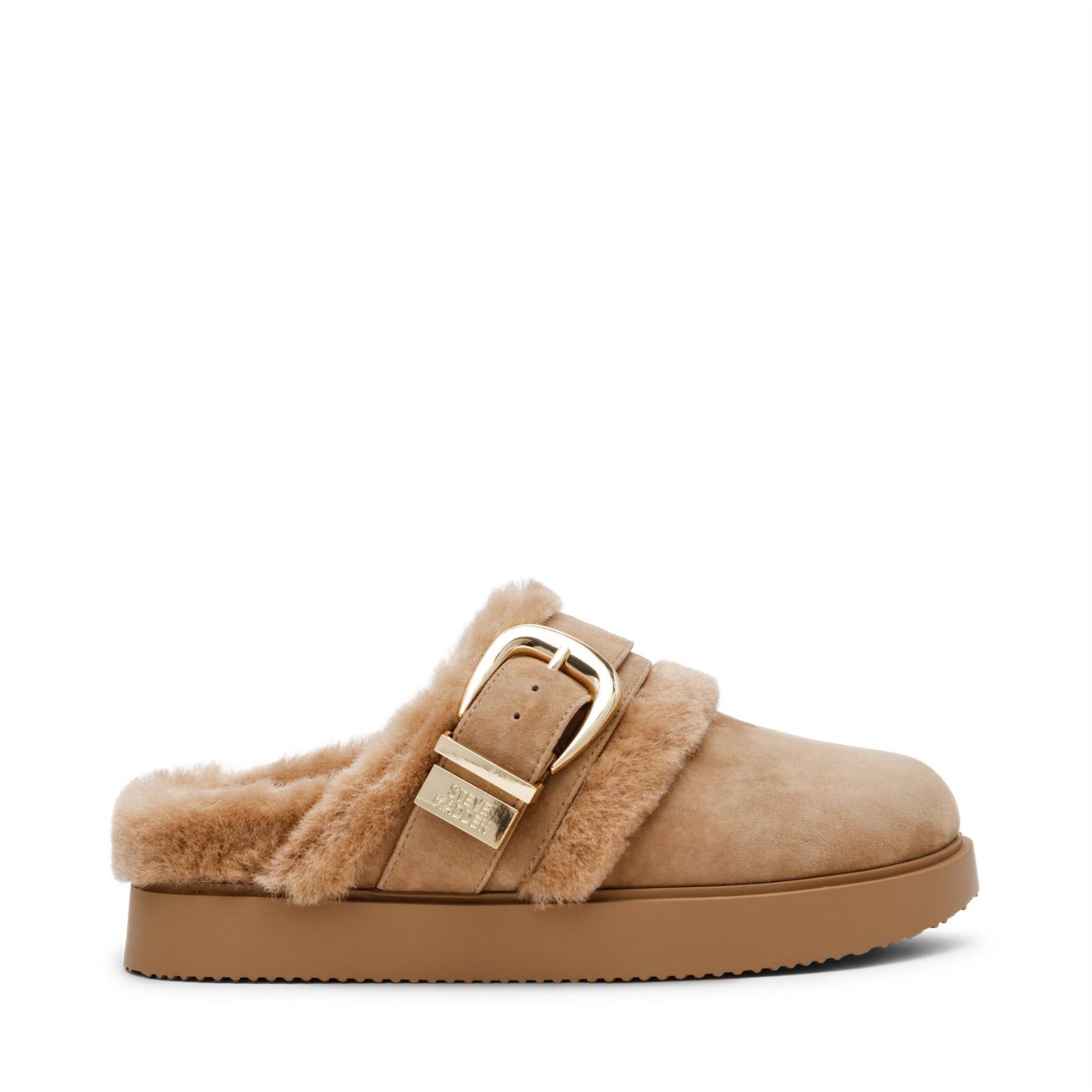 Steve Madden Women's Tan Suede Cozy Up Mule 5 (38) In Beige
