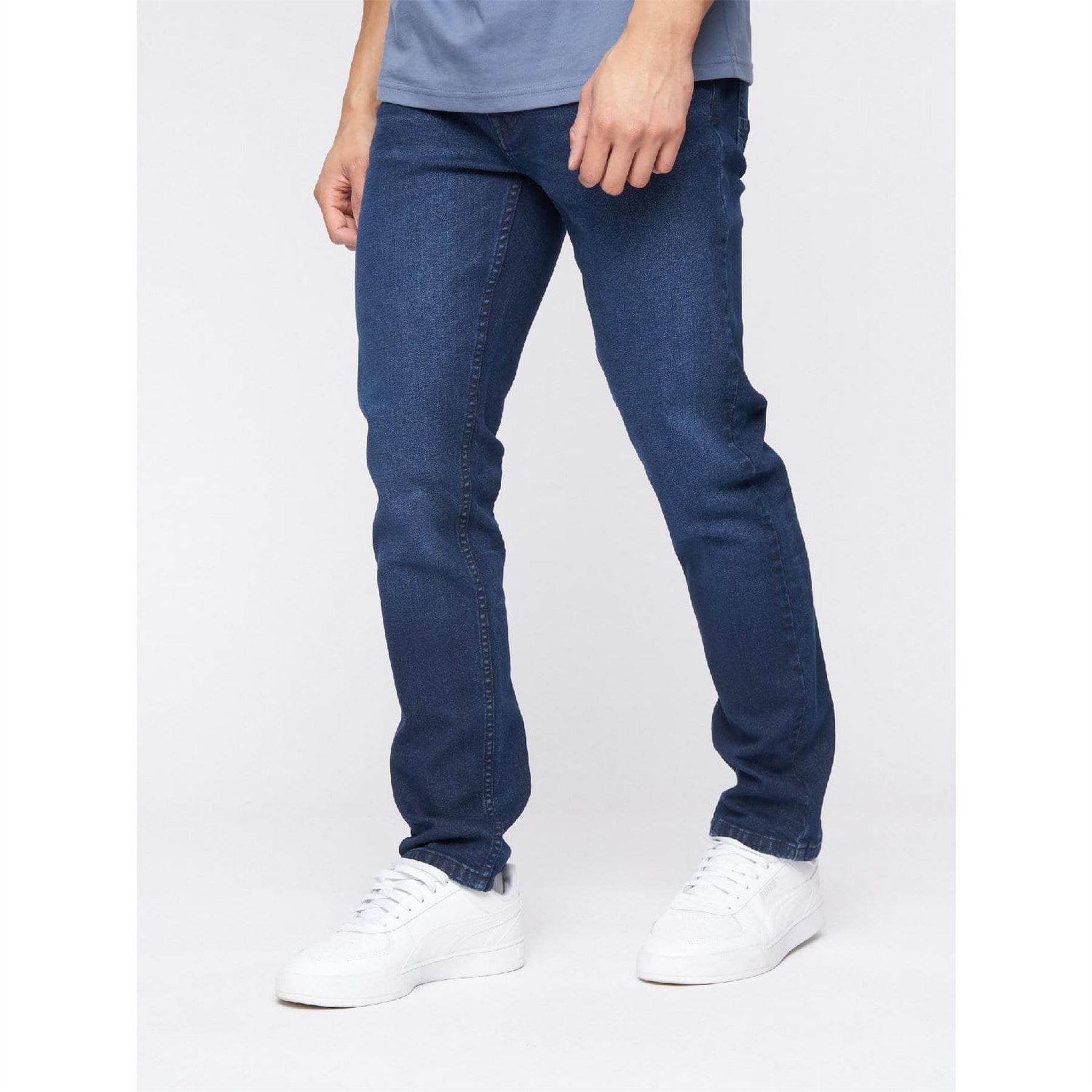 Crosshatch Men's Blue Slim Fit Jeans 38S In