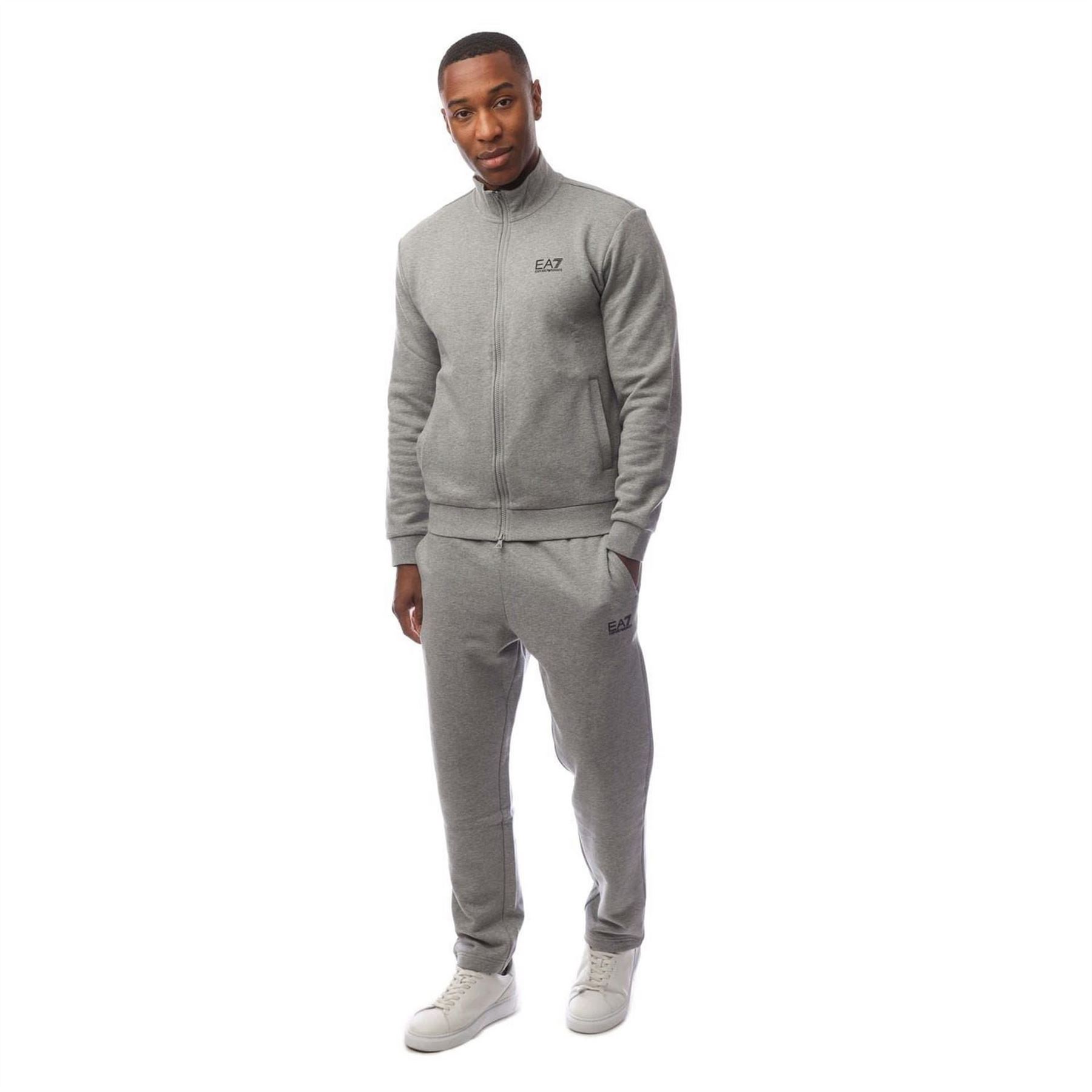 Emporio Armani Ea7 Men's Grey Full-Zip Tracksuit M In