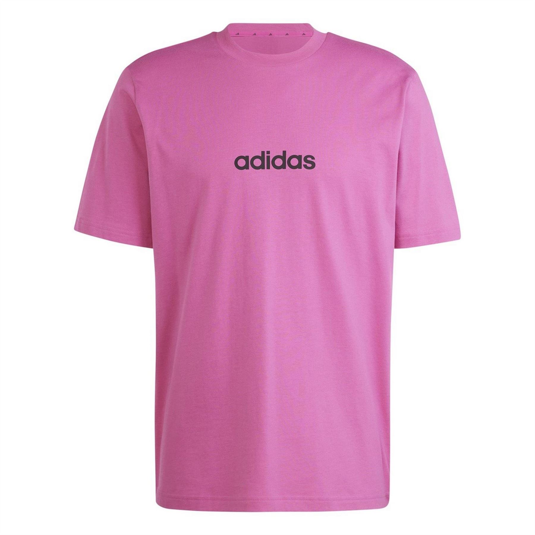 Adidas Men's Fuchsia Linear Logo T-Shirt S In Pink