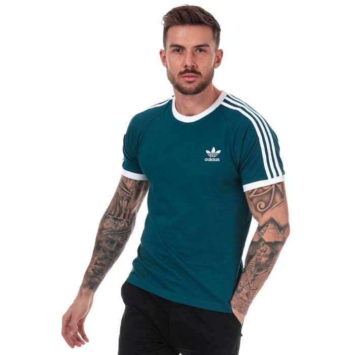 Details zu Men's adidas Originals 3 Stripes T Shirt in Green Details zu Men's adidas Originals 3 Stripes T Shirt in Green