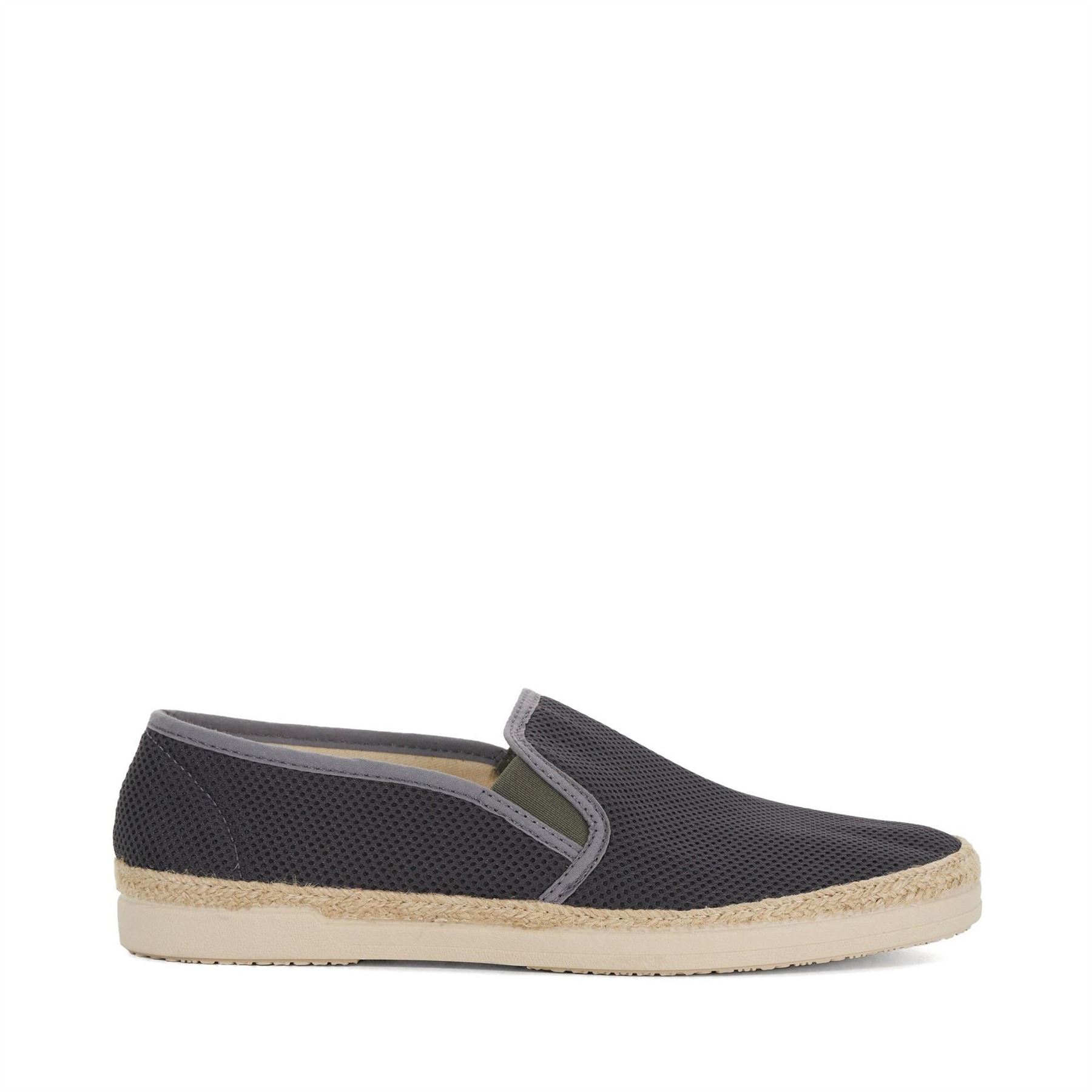 Dune London Men's Grey Lo Ferdo Textured Espadrille Loafers 7 (41) In