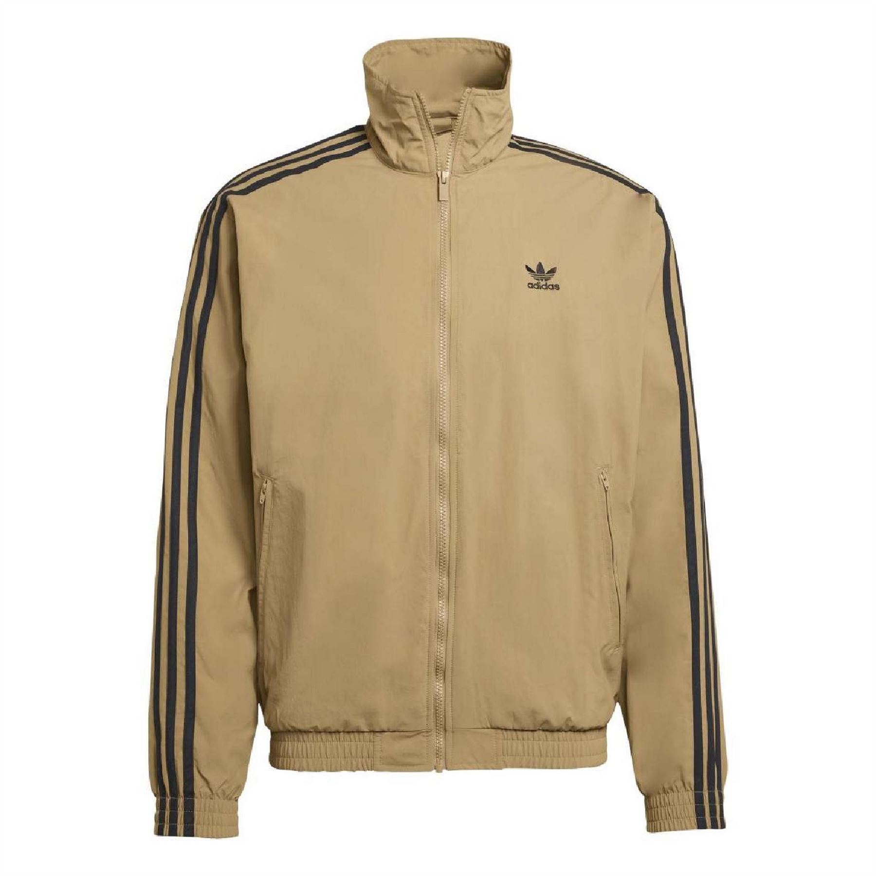 Adidas Originals Men's Cardboard Firebird High Neck Long Sleeve Athletic Top S In Brown