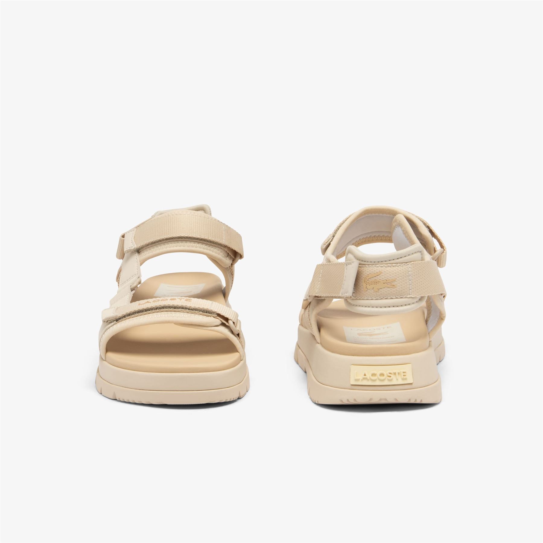 【LACOSTE】 ★ Suruga Premium Sandals ★ White & Sand Shop Women's Lacoste Suruga Premium Sandals in White Online