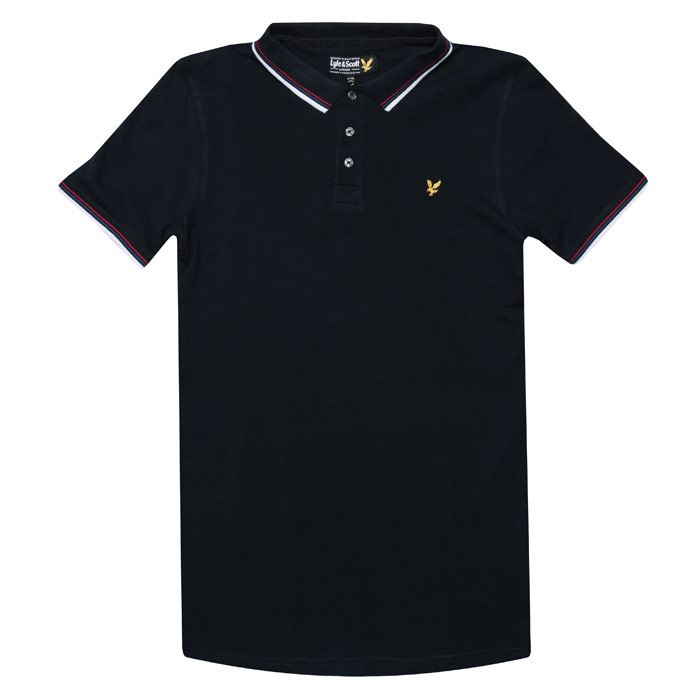 Boy/'s Lyle And Scott Junior Plain Tipped Polo Shirt in Blue