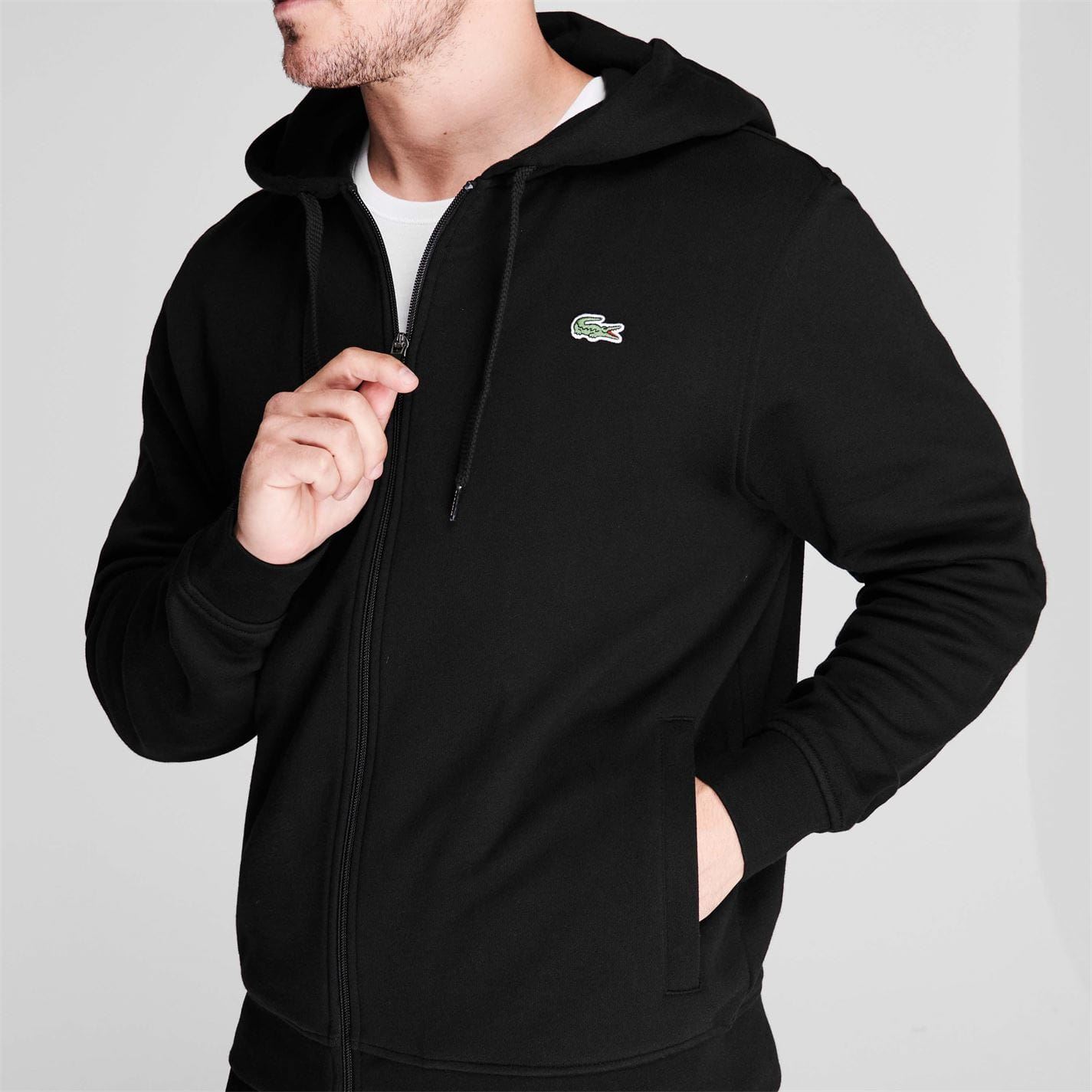 Lacoste Men's Black C31 Basic Full Zip Hoodie 3XL In Black