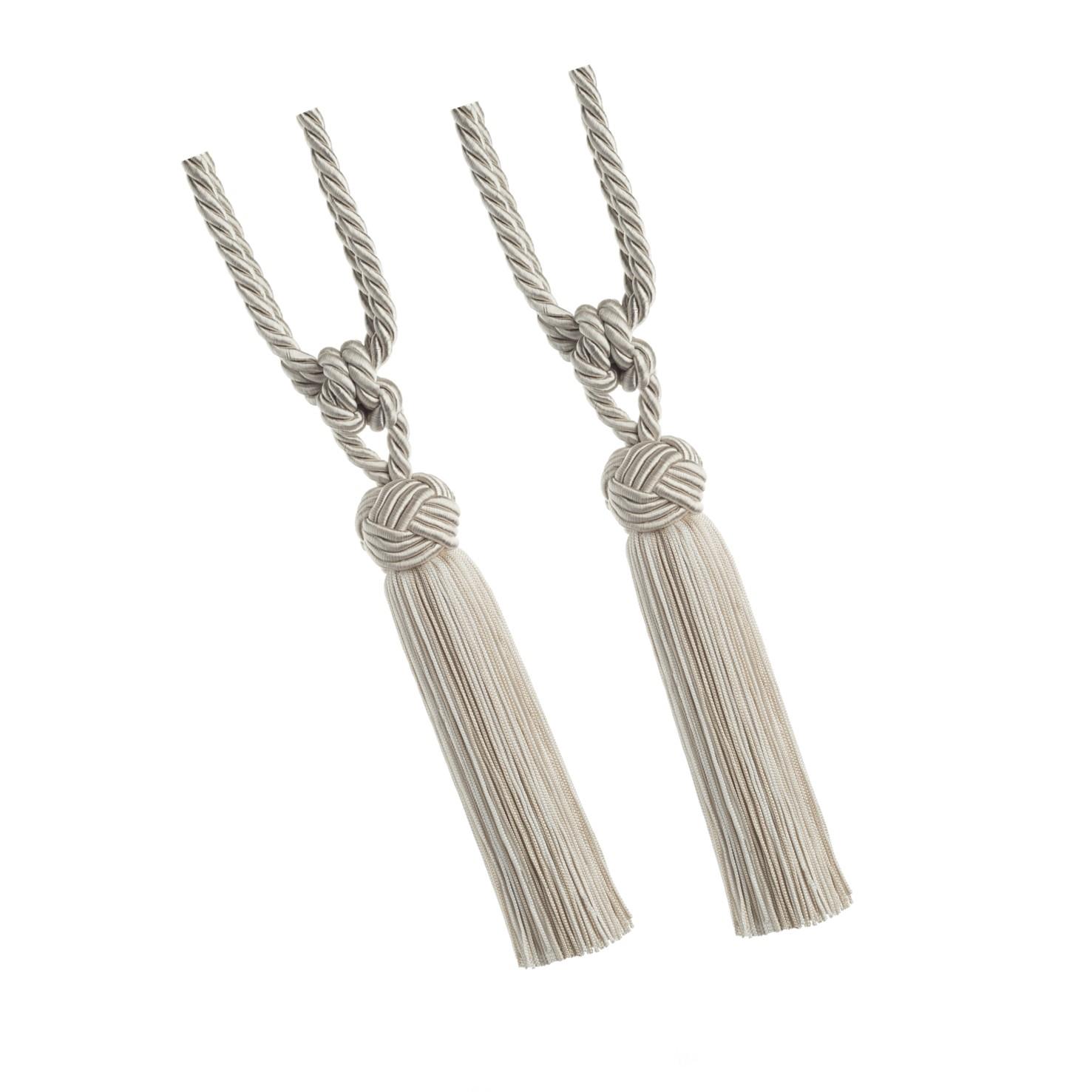 2 x Swish Cheviot Curtain Tiebacks , (56cm) Knot elegant Tassel Tie