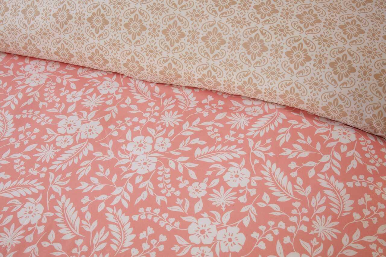 Eleanor Floral Geometric Reverse Duvet Quilt Cover Set Bed Linen Blush Navy - Picture 4 of 9