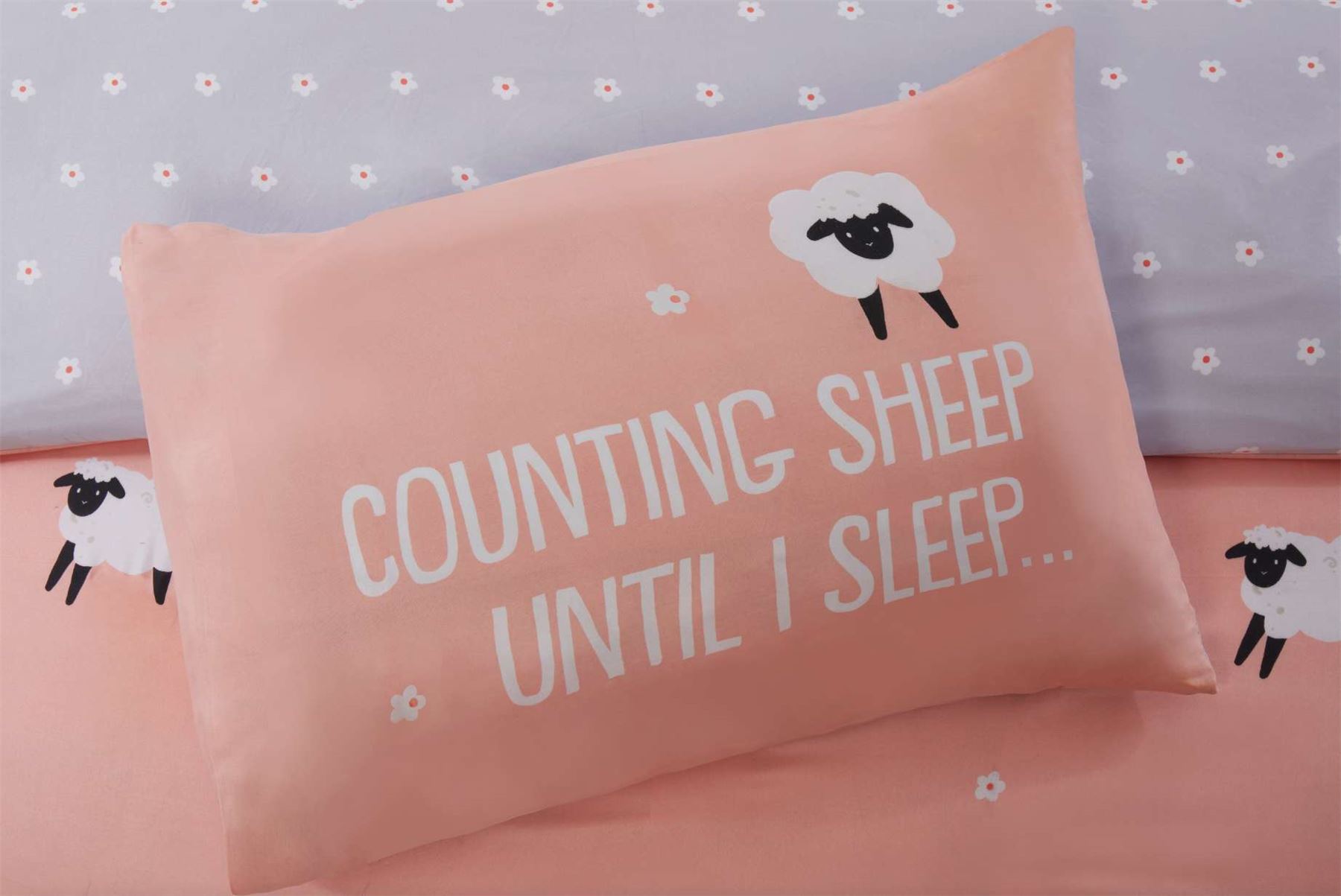 Counting Sheep Cosy Aesthetic Reversible Duvet Quilt Cover Set Bed Linen - Picture 5 of 13