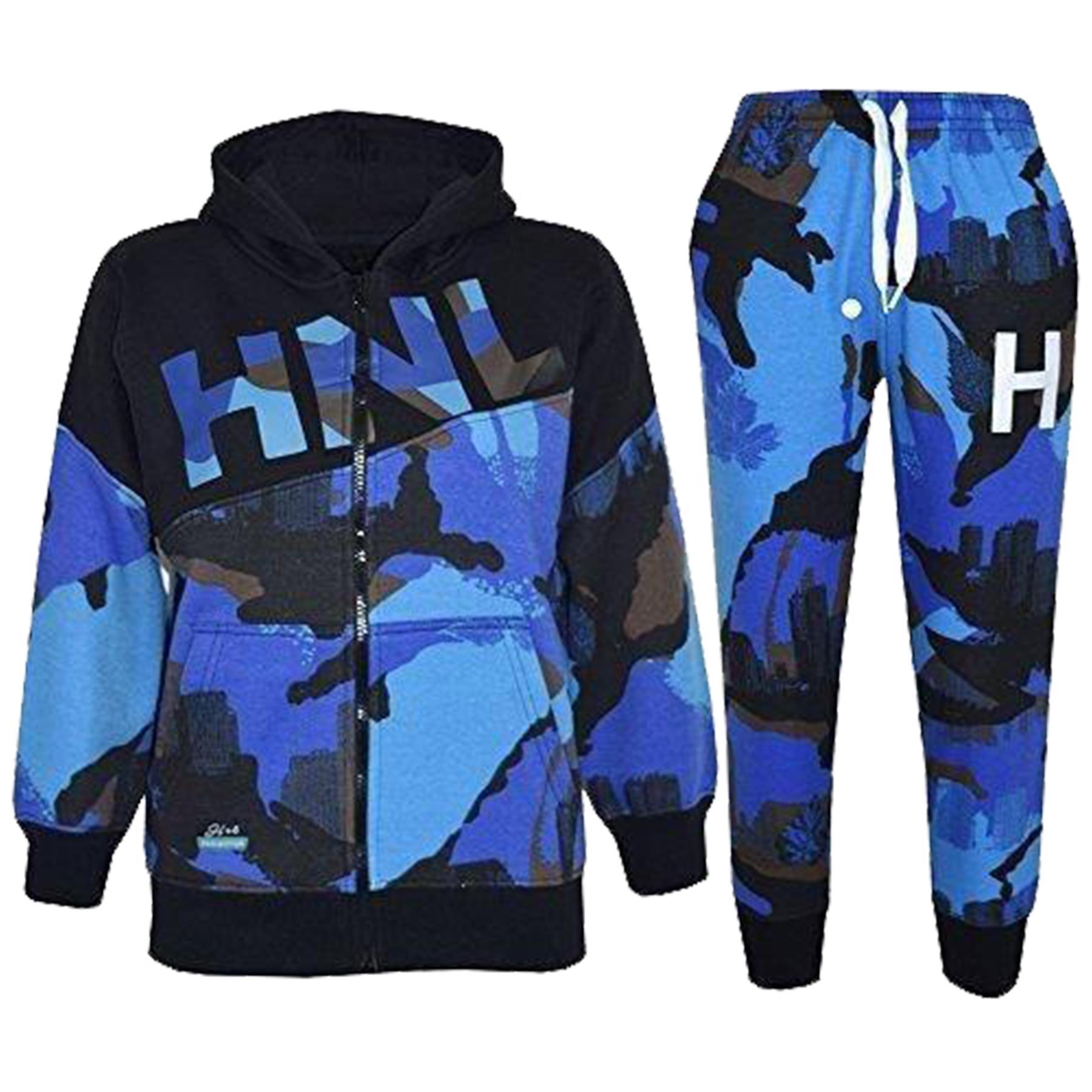 Kids Boys Tracksuit HNL Camouflage Hoodie & Botom Jog Suit New Age 713