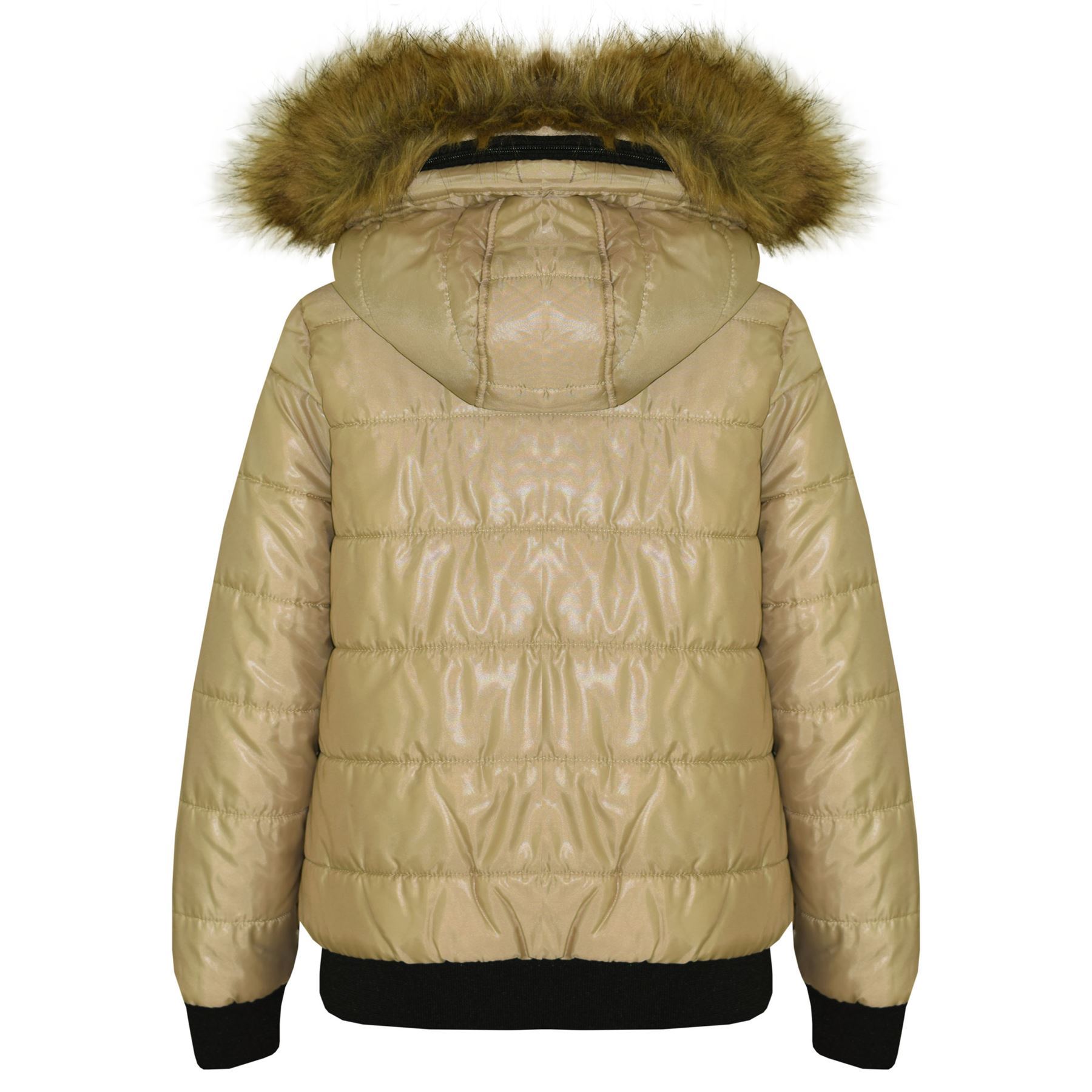 maya faux fur hood bubble coat