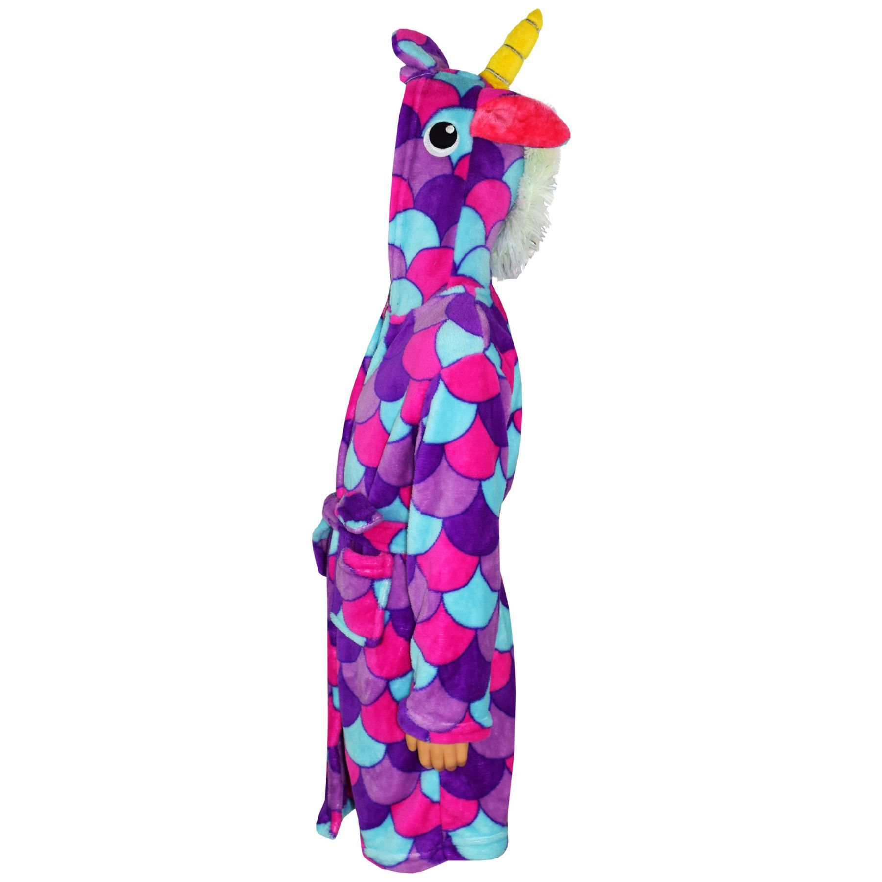 A2Z 4 Kids Super Soft 3D Animal Detail Dressing Gown Nightwear Hooded Robe 2-1 - Picture 104 of 154