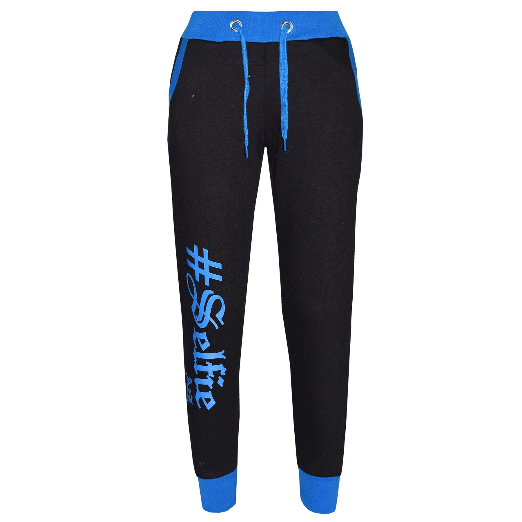 Kids #SELFIE Blue Tracksuit Set – Hoodie & Joggers With Zipper, Fleece, Boys & Girls