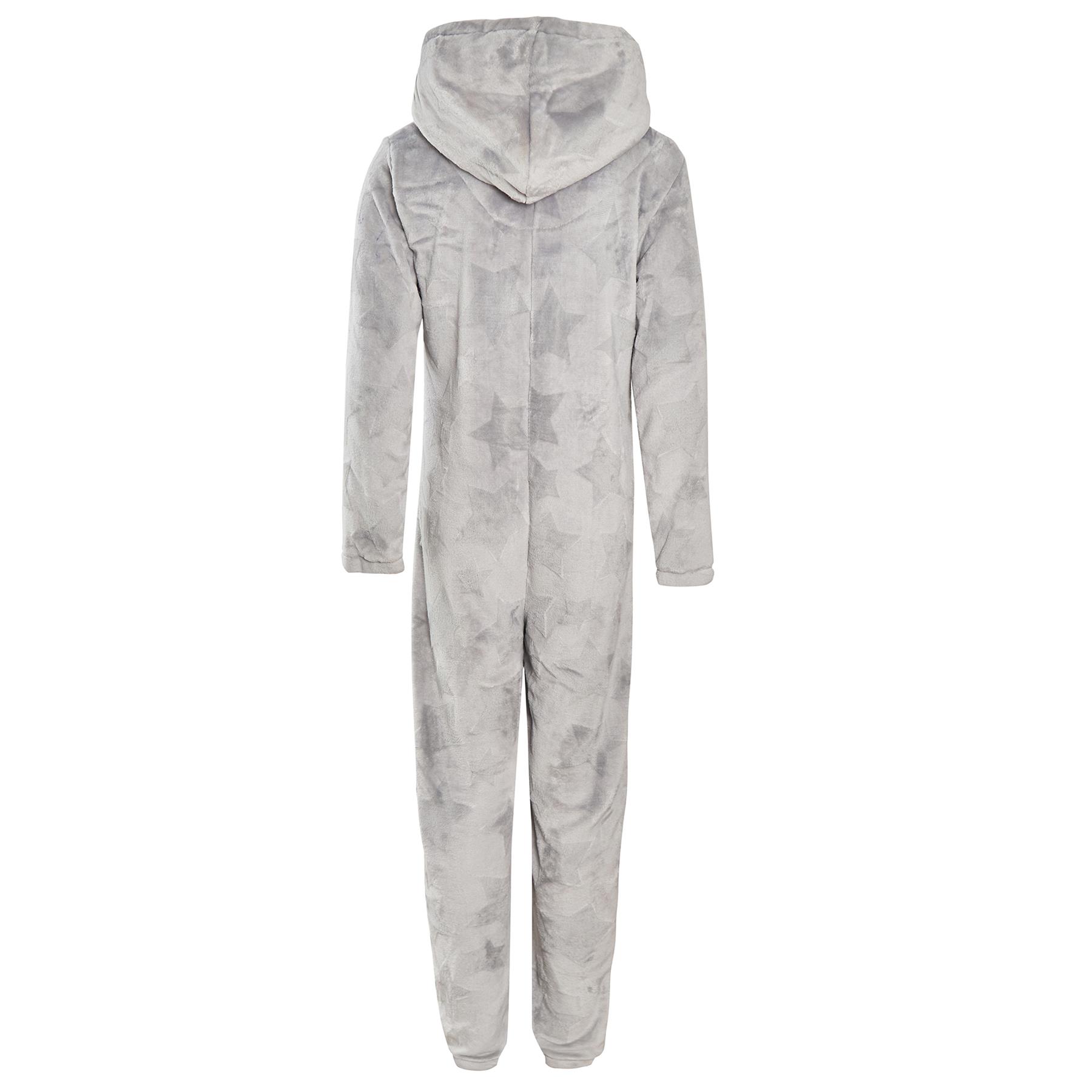 Traje de salón A2Z rosa y gris estrella en relieve polar con capucha cremallera para damas - Imagen 4 de 9