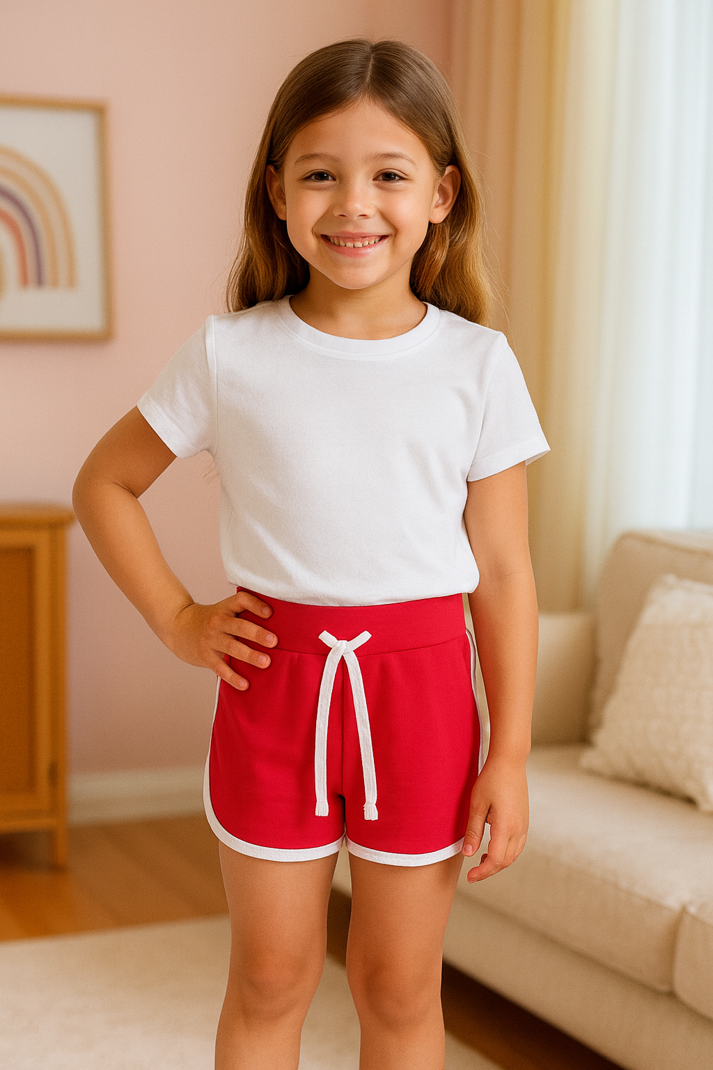 Girls Shorts 100% Cotton Dance Sports Summer Hot Short Lightweight Pants 2-13 - Picture 73 of 138