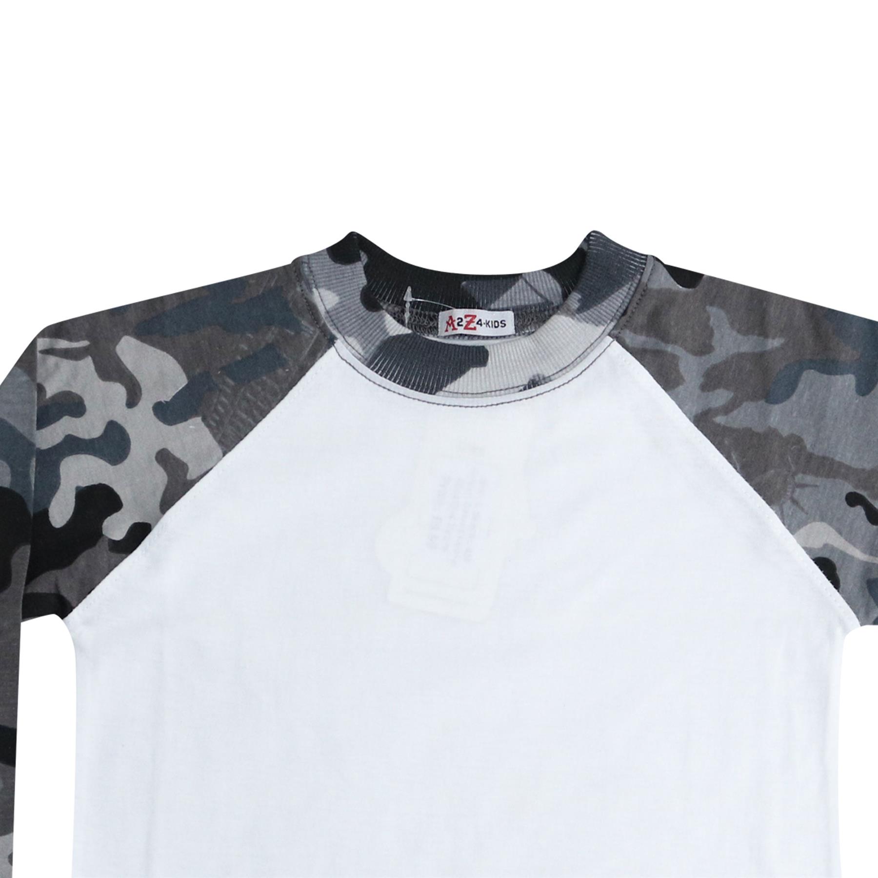 Kids Boys Girls T Shirts Plain Baseball Long Raglan Sleeves Sports Tees 2-13 Yrs - Picture 20 of 40