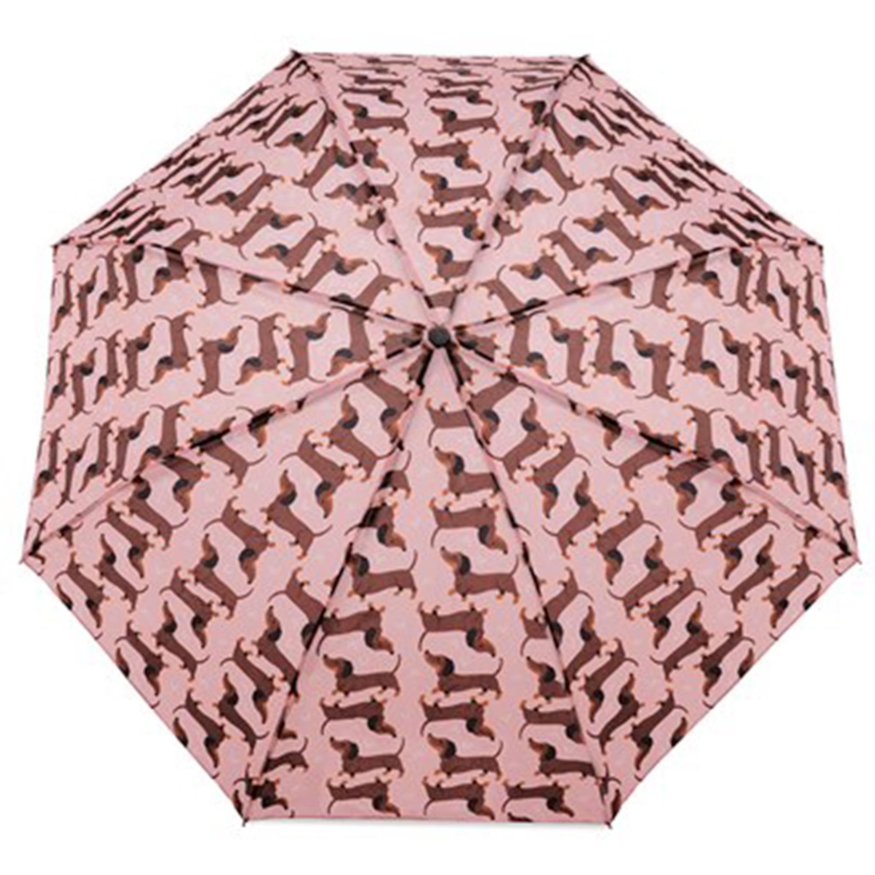 Ladies Supermini Folding Umbrella Sausage Dog AOP Weather Resist Compact Brolly - Picture 5 of 11
