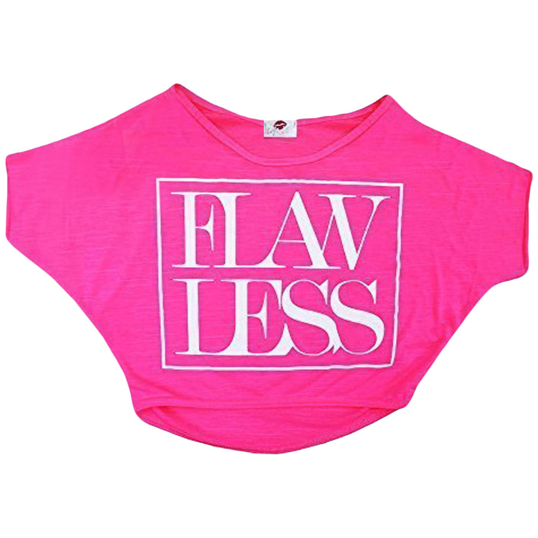 Kids Girls New Season FLAWLESS Print Crop Top Stylish Fashion T Shirt Age 7-13