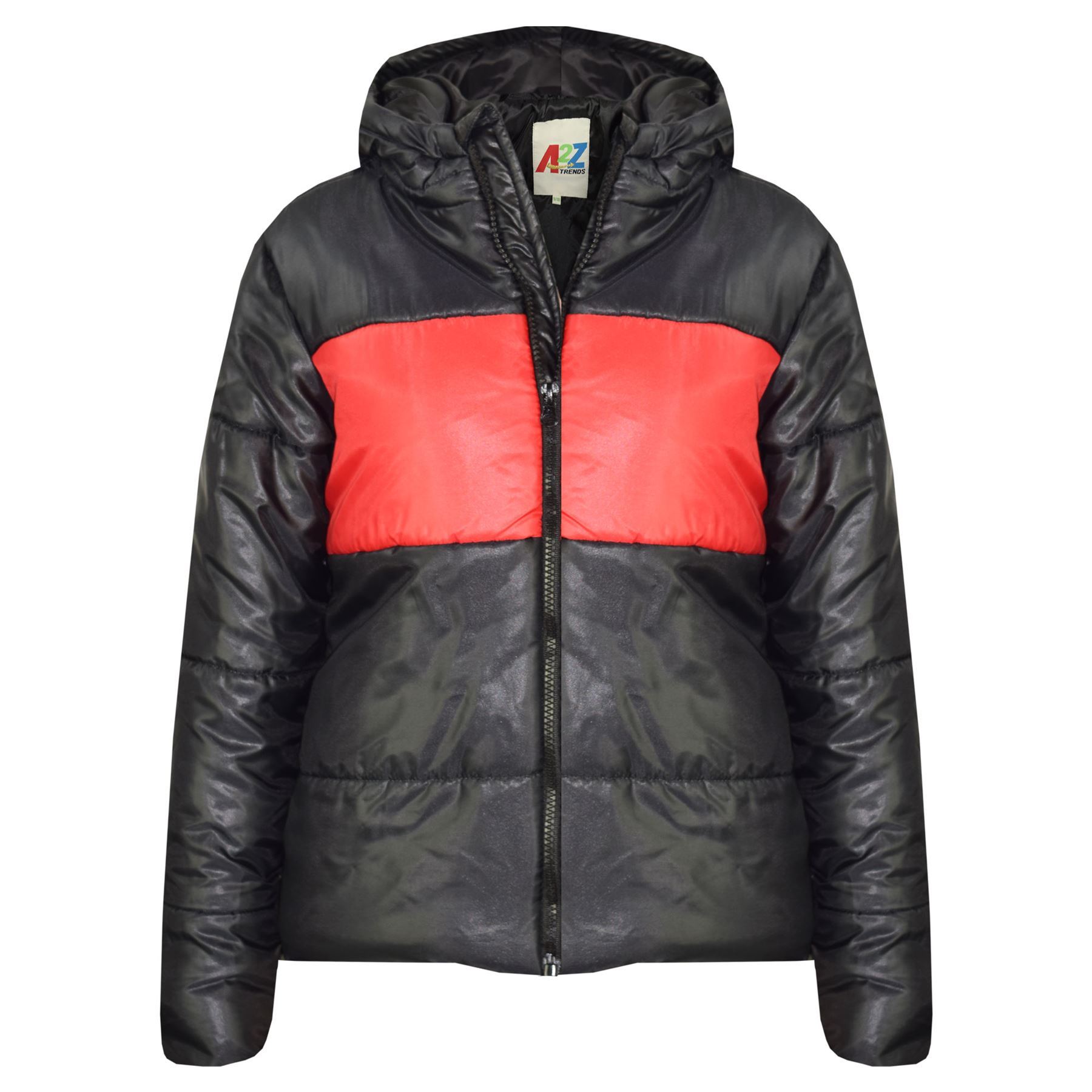 Enfants Gar&ccedil;ons Veste Rouge Designer Panneau Contraste Matelass&eacute; Rembourr&eacute;