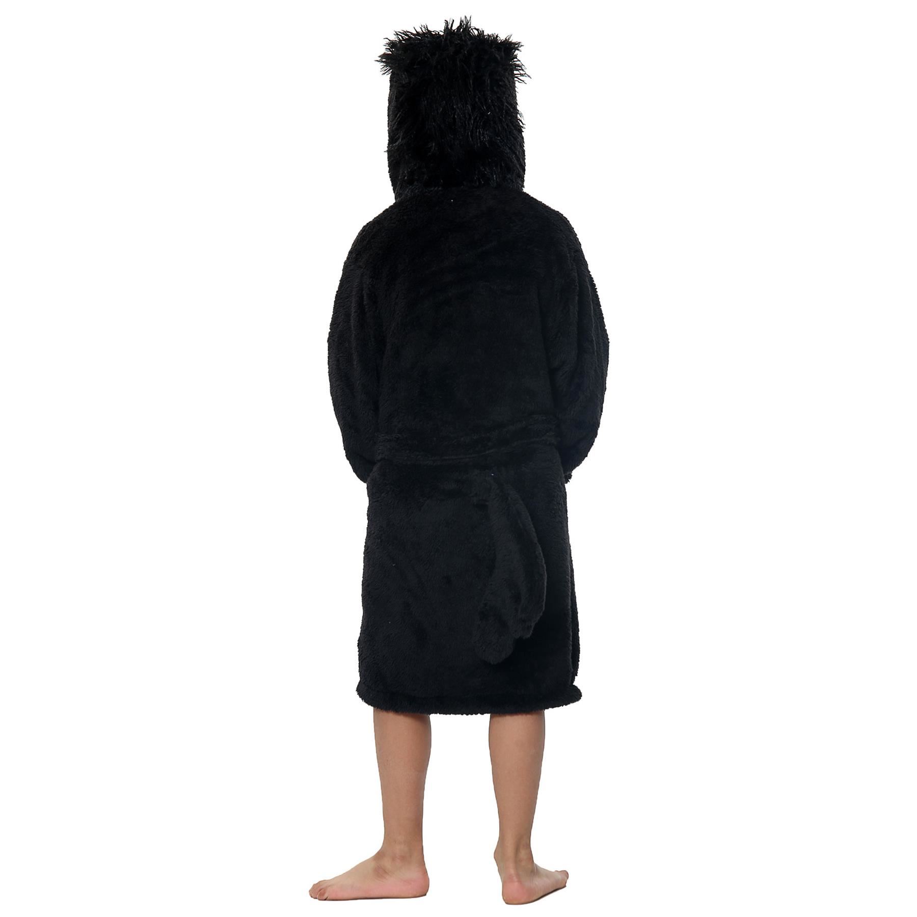A2Z 4 Kids Super Soft 3D Animal Detail Dressing Gown Nightwear Hooded Robe 2-1 - Picture 52 of 154