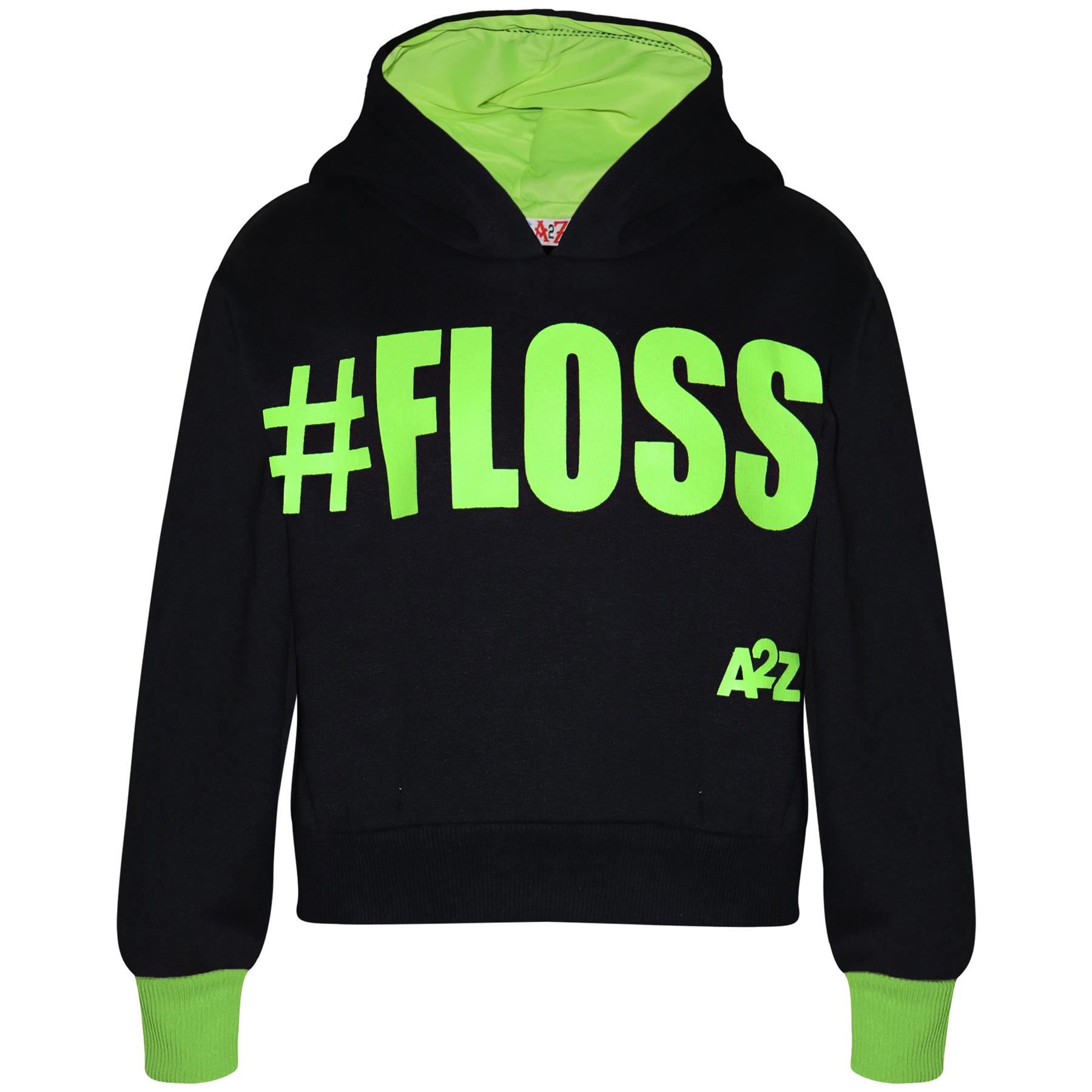 Kids Girls Jogging Suit Designer #Floss Hooded Crop Top Bottom Tracksuit 5-13Yr - Picture 4 of 9