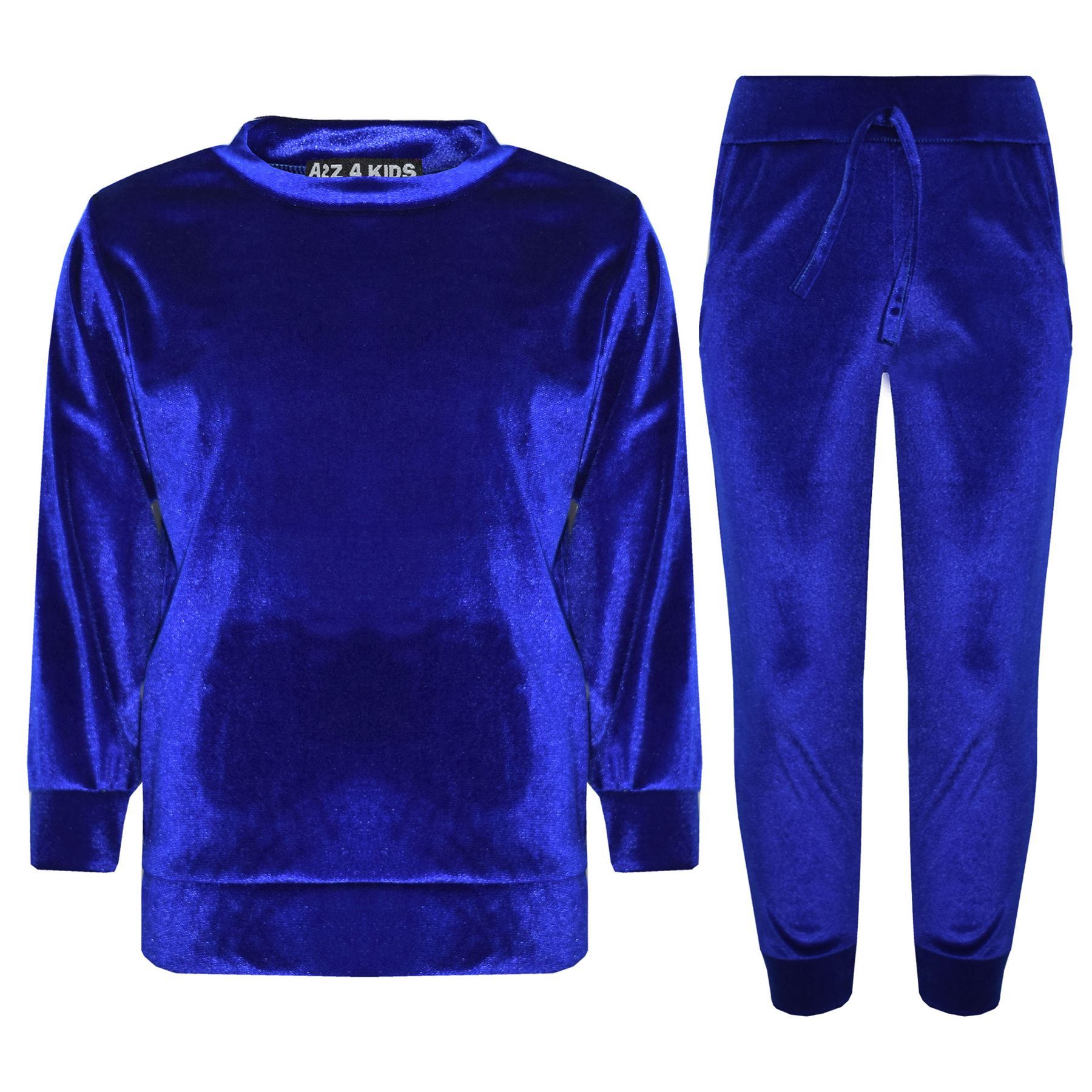 Girls Lounge Suit Kids Velvet Velour Top & Bottom Lounge Wear Tracksuit
