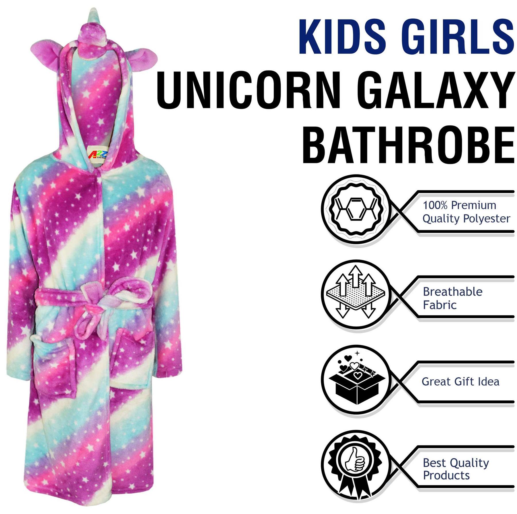 A2Z 4 Kids Super Soft 3D Animal Detail Dressing Gown Nightwear Hooded Robe 2-1 - Picture 88 of 154