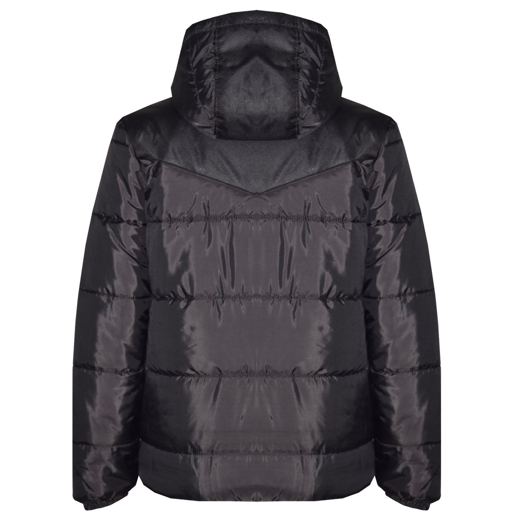 Kids Jacket Girls Boys Padded Black Puffer Hooded Zipped Coat Warm Thick Coats - Picture 5 of 5
