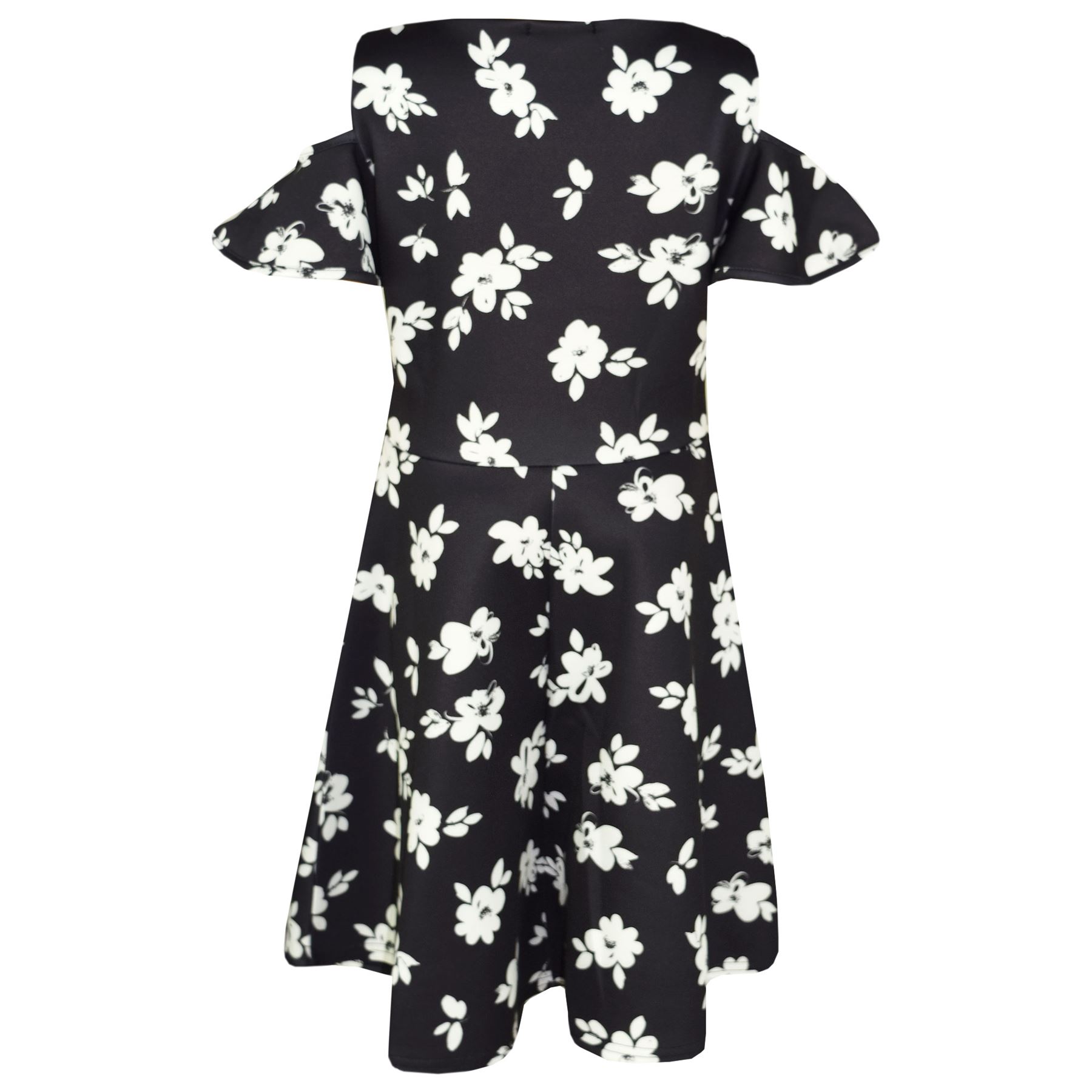 Kids Girls Skater Dress Floral White Summer Party Fashion Dresses New Age 2-8 Yr