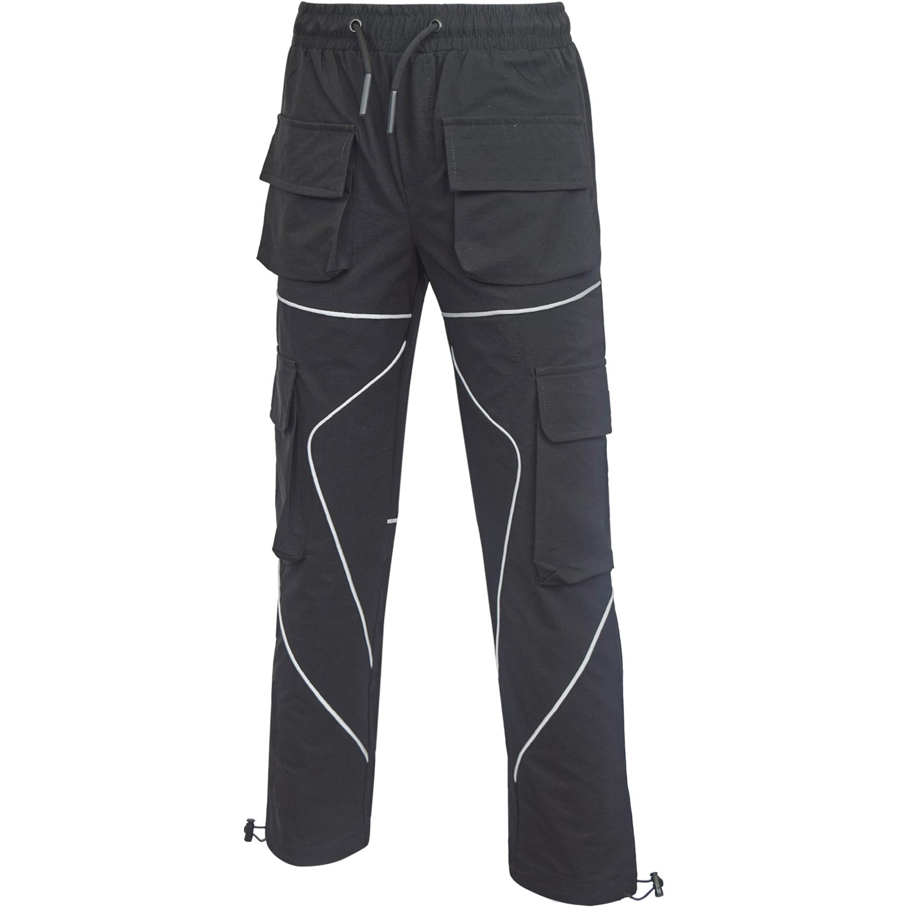 Kids Girls Cargo Trousers Elasticated Waist Straight Fit Joggers Activewear Pant - Picture 4 of 11