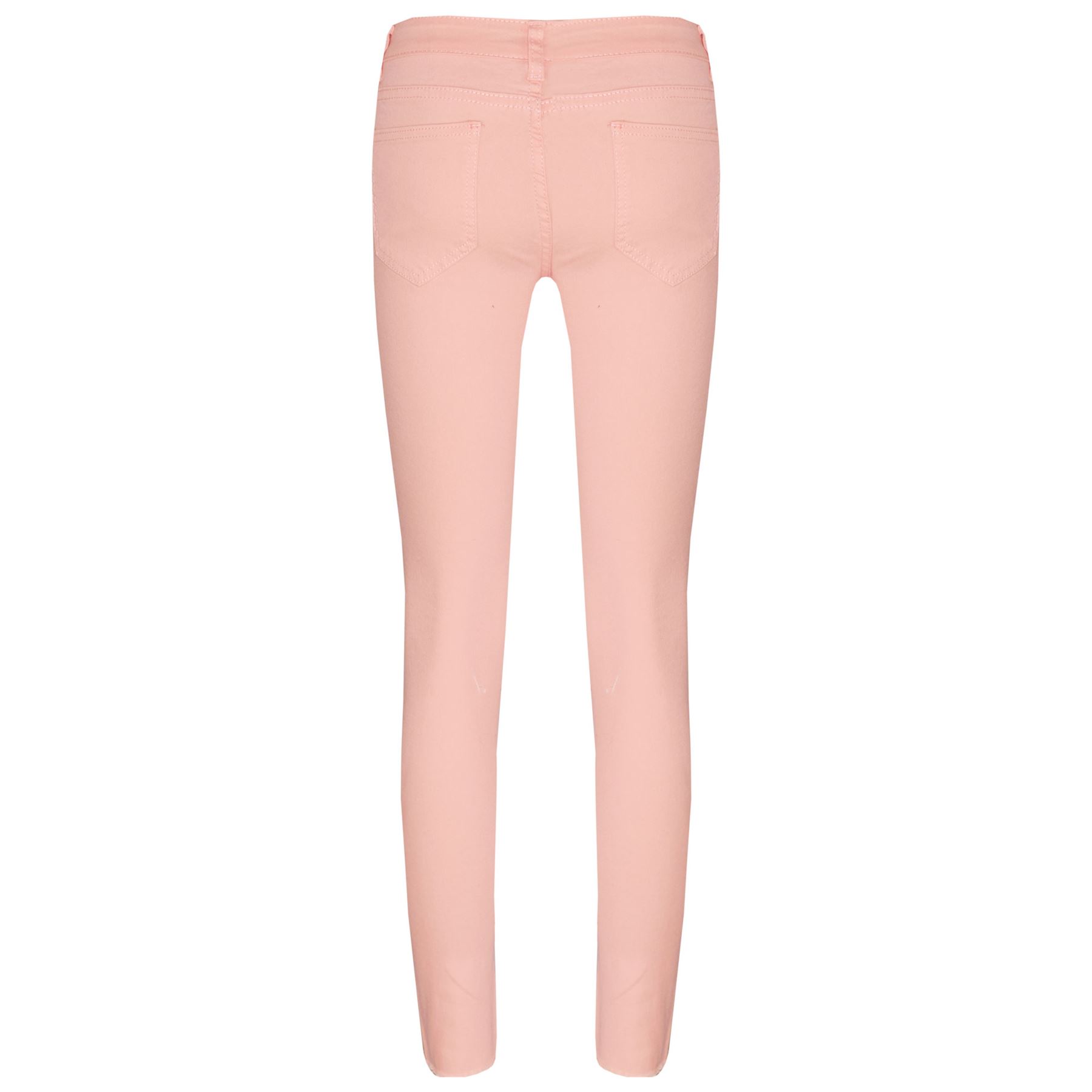 Girls Stretchy Jeans Kids Peach Denim Ripped Pants Frayed Trousers Age 5-13 Year