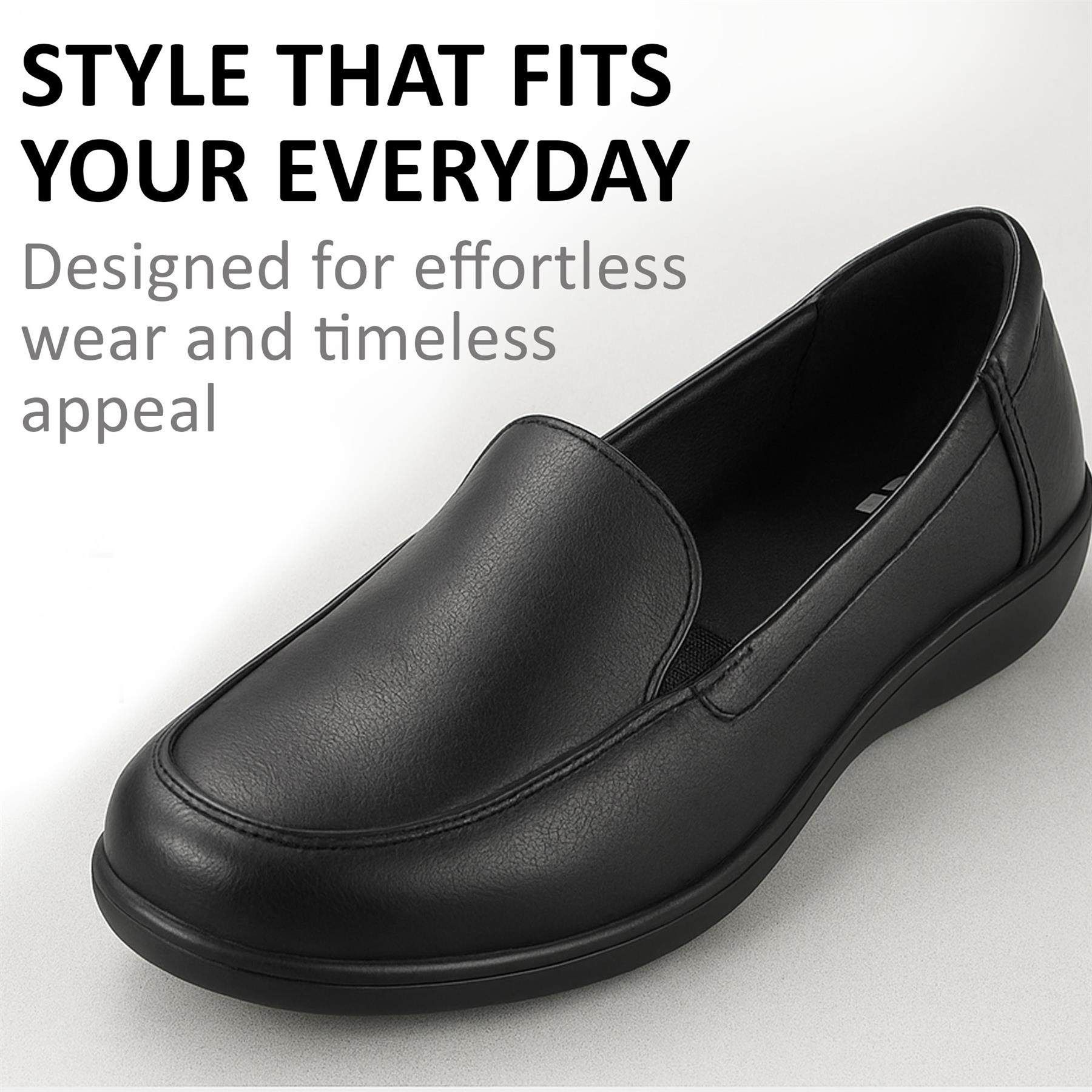 A2Z Damen Teen Mädchen Weite Passform Slipper PU Halbschuhe Komfort Arbeit Wanderschuhe - Bild 3 von 8