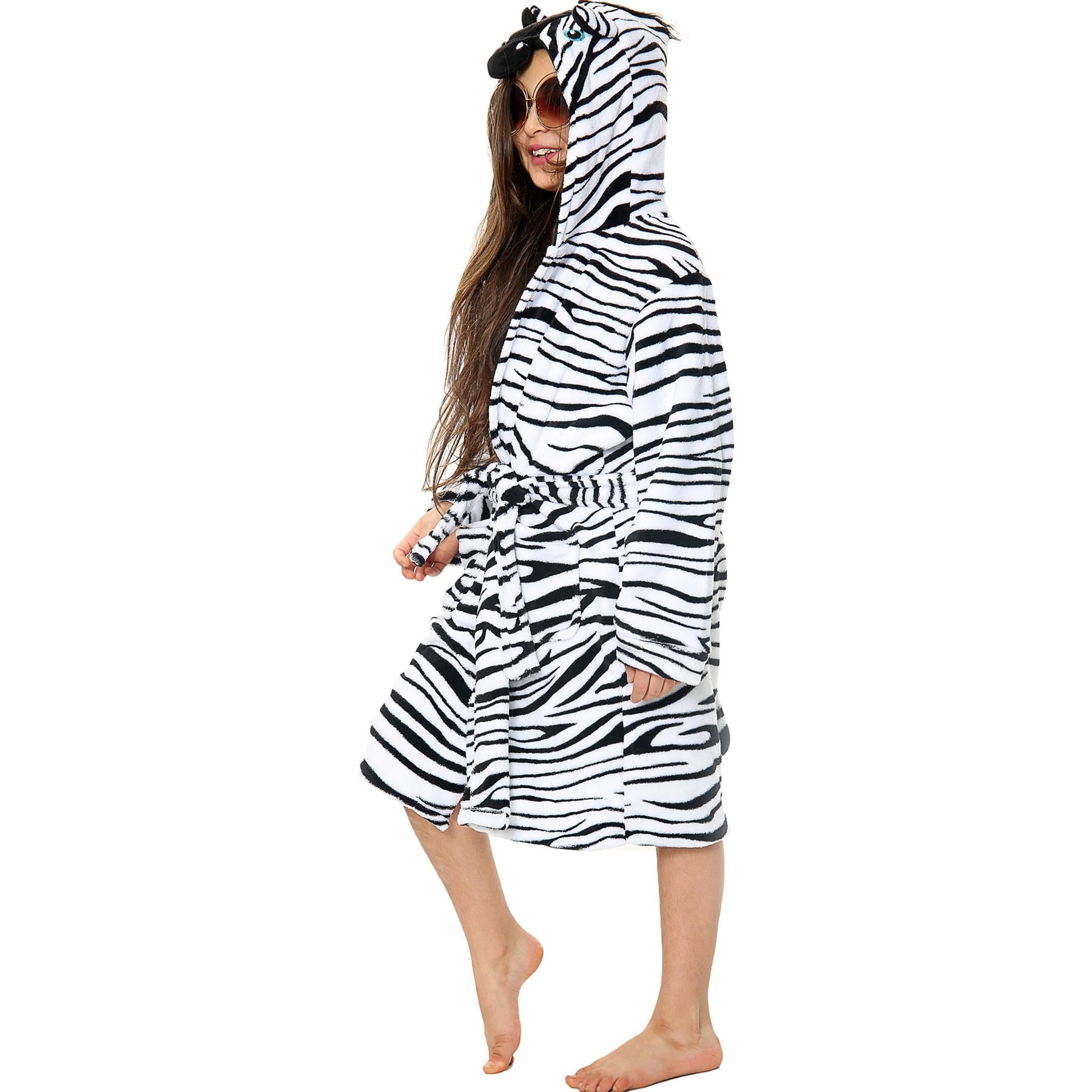 A2Z 4 Kids Super Soft 3D Animal Detail Dressing Gown Nightwear Hooded Robe 2-1 - Picture 150 of 154